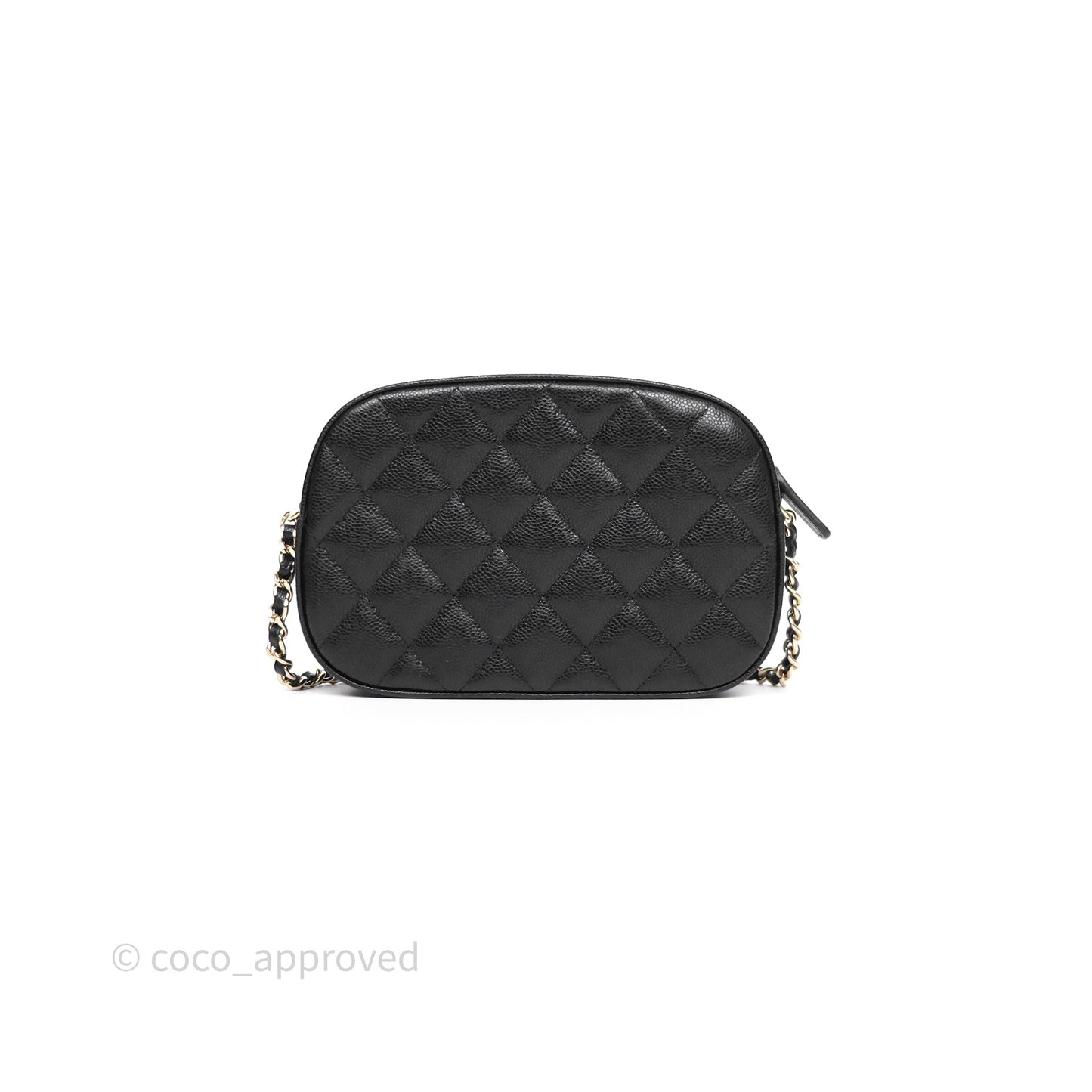 Chanel Mini Camera Bag with Chain Black Caviar Gold Hardware 24S