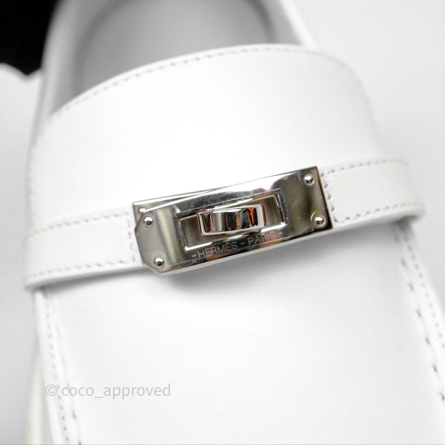 Hermes Game Slip-on Sneaker White Palladium Hardware Size 39