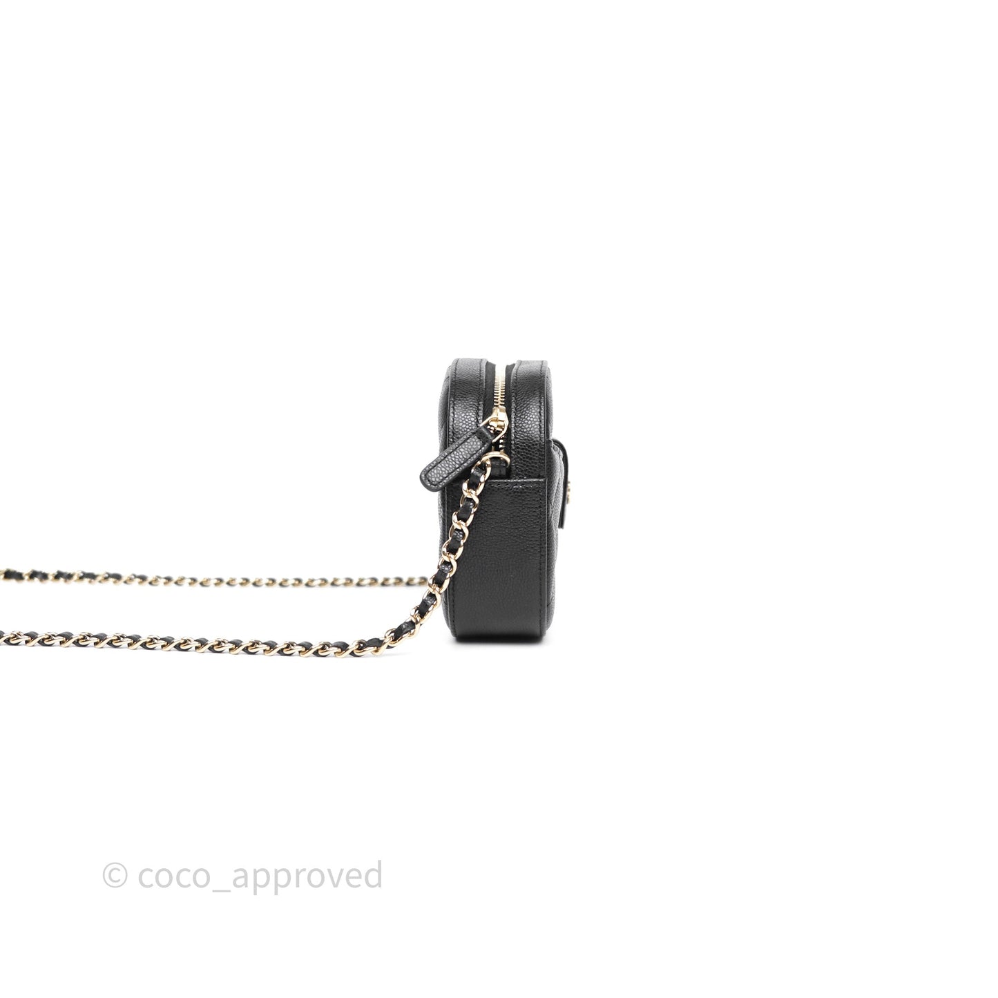 Chanel Mini Camera Bag with Chain Black Caviar Gold Hardware 24S