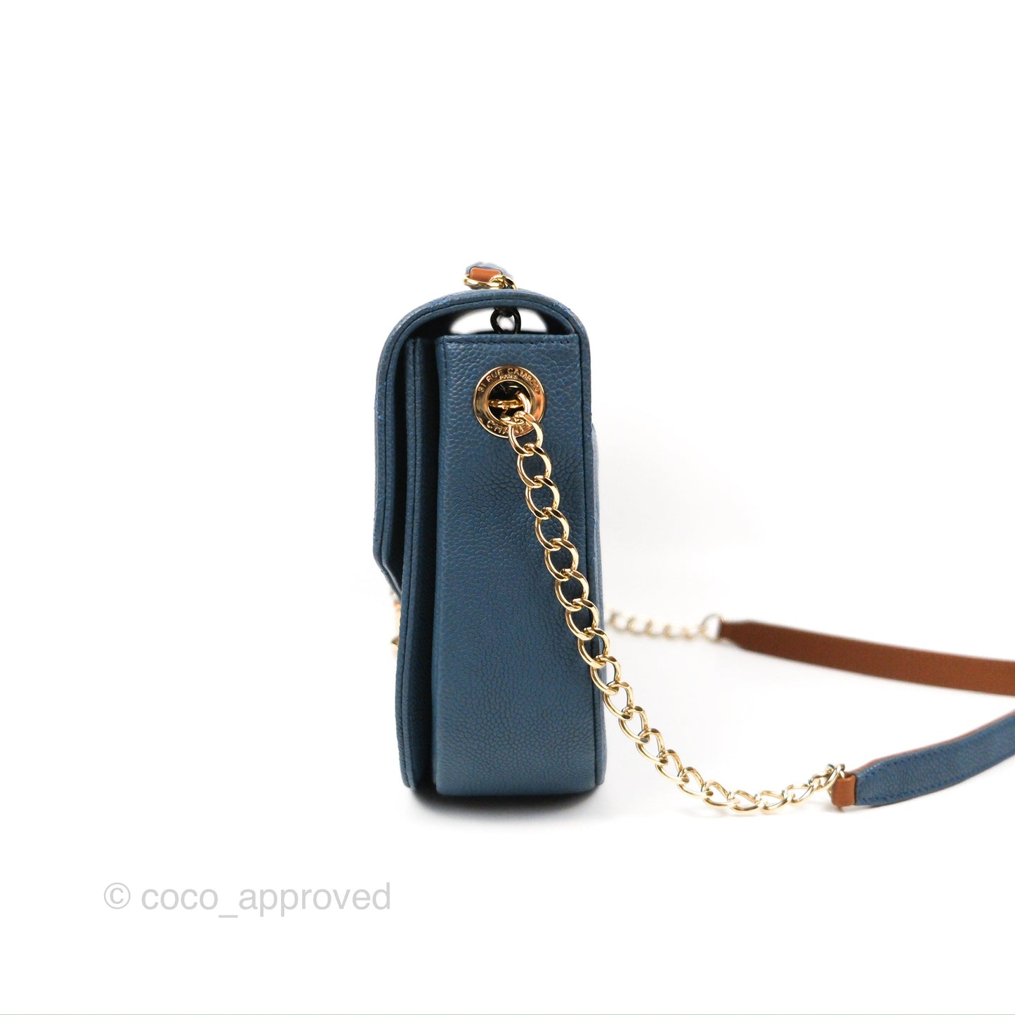Chanel Medium CC Cuba Flap Bag Blue Caviar Silver Hardware
