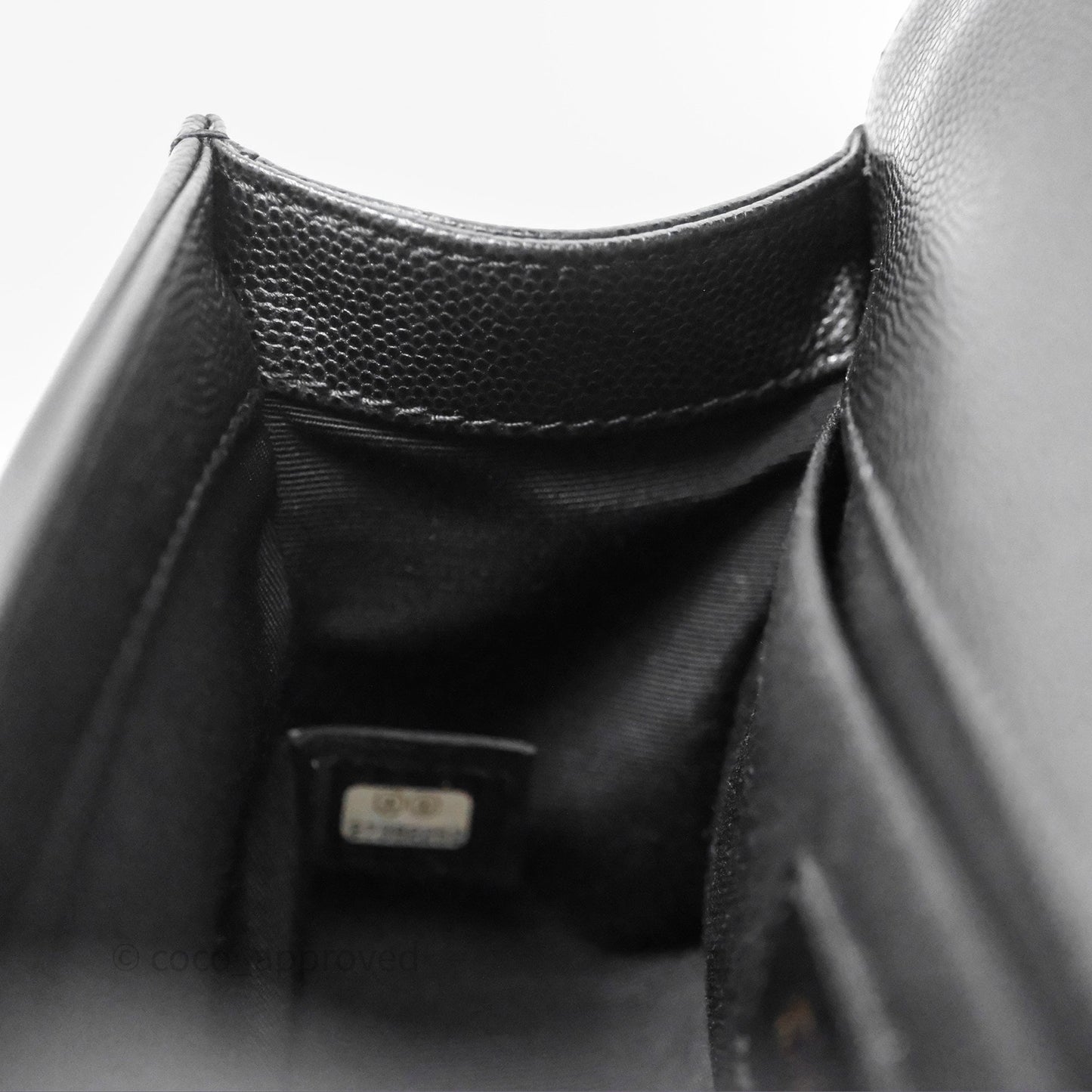 Chanel Small Quilted Boy Black Caviar Gold Hardware