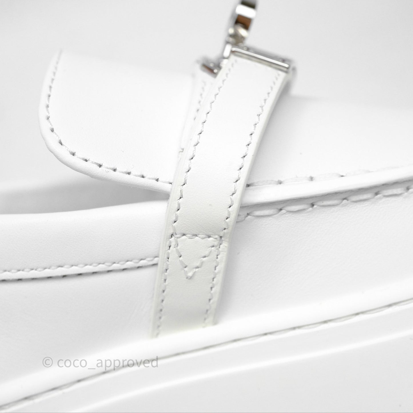 Hermes Game Slip-on Sneaker White Palladium Hardware Size 39