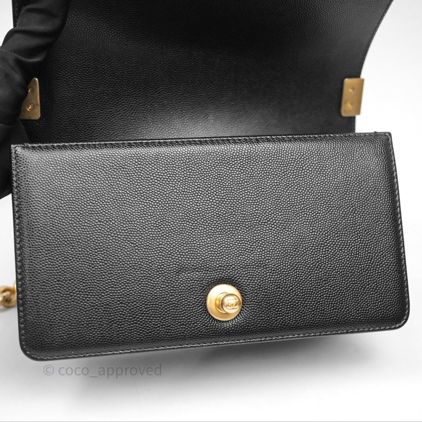 Chanel Small Quilted Boy Black Caviar Gold Hardware