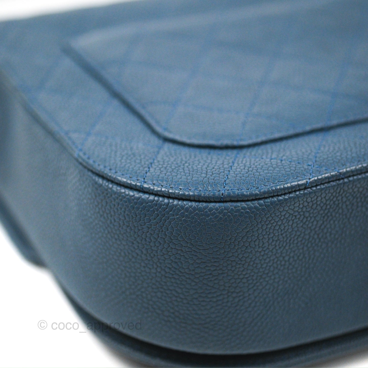 Chanel Medium CC Cuba Flap Bag Blue Caviar Silver Hardware