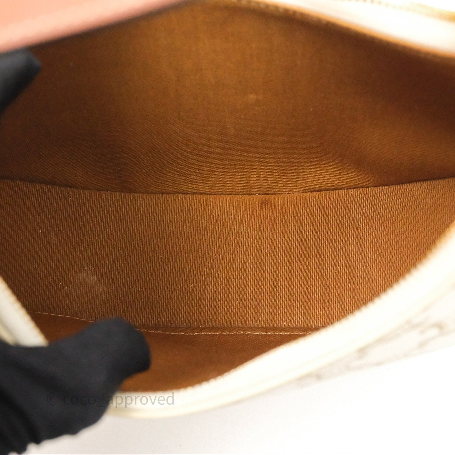 Celine Ava Bag In Triomphe Canvas Calfskin White