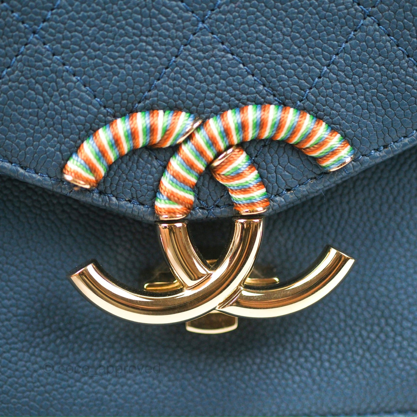 Chanel Medium CC Cuba Flap Bag Blue Caviar Silver Hardware