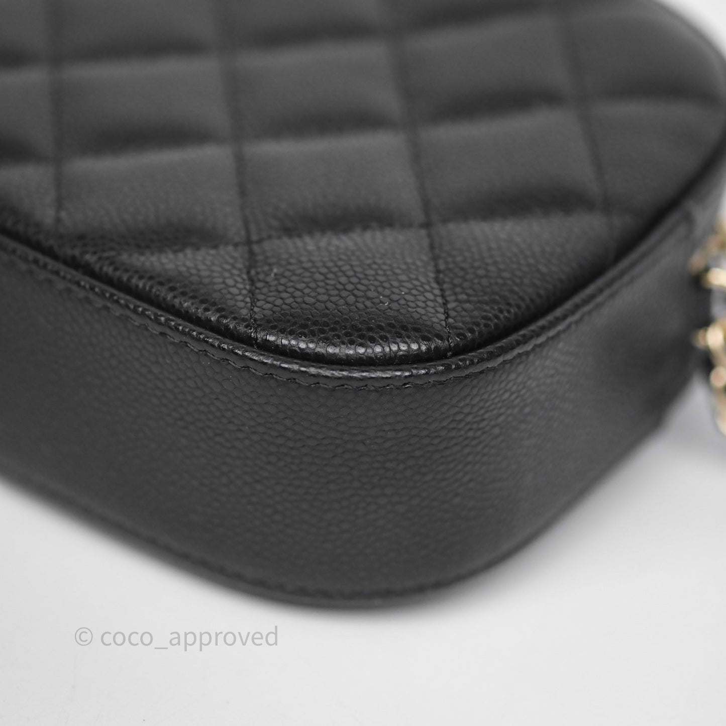 Chanel Mini Camera Bag with Chain Black Caviar Gold Hardware 24S