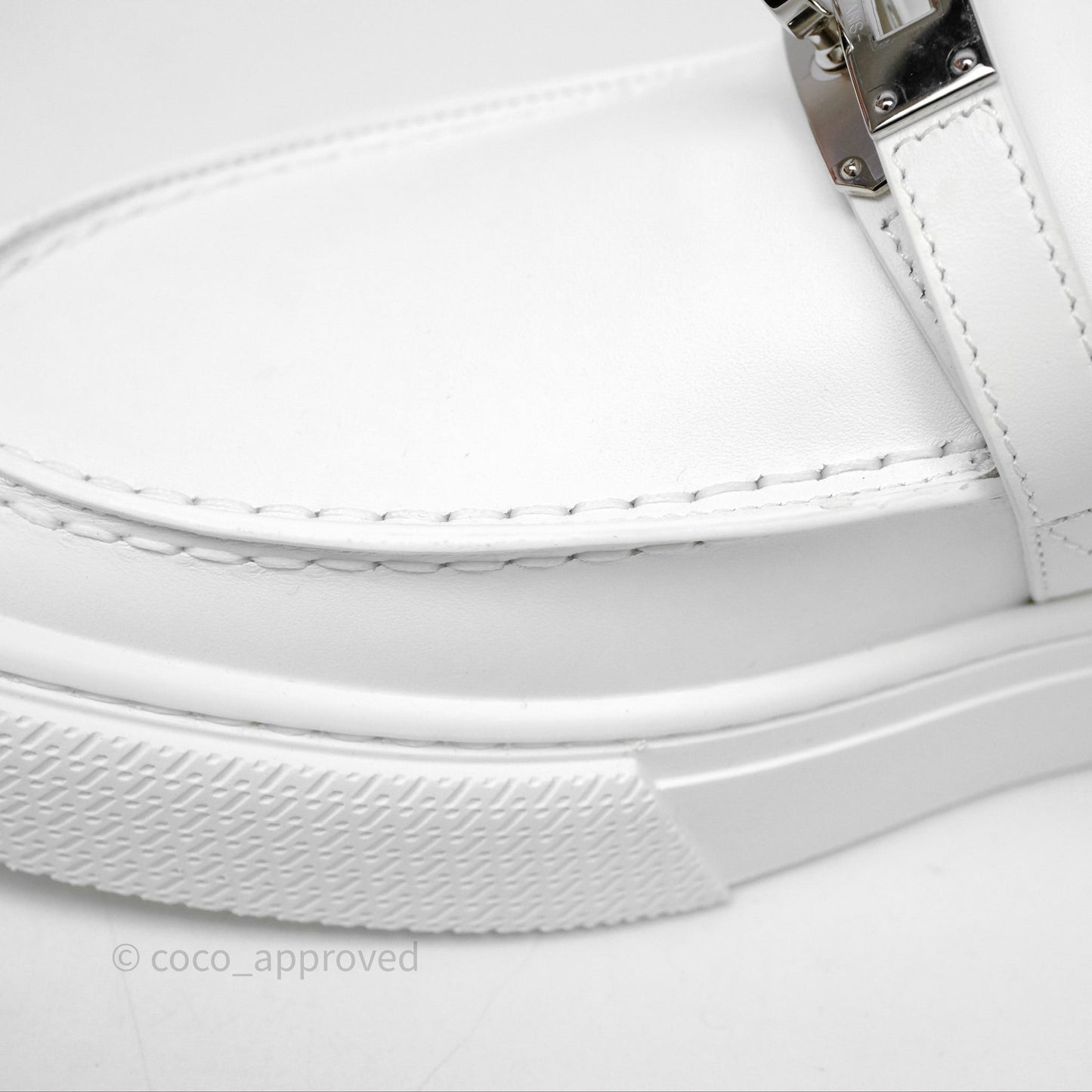 Hermes Game Slip-on Sneaker White Palladium Hardware Size 39