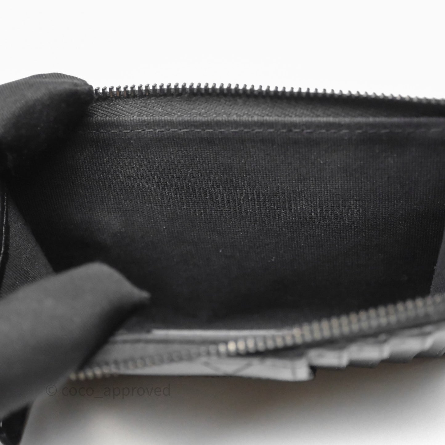 Chanel Quilted Zip Card Holder So Black Lambskin