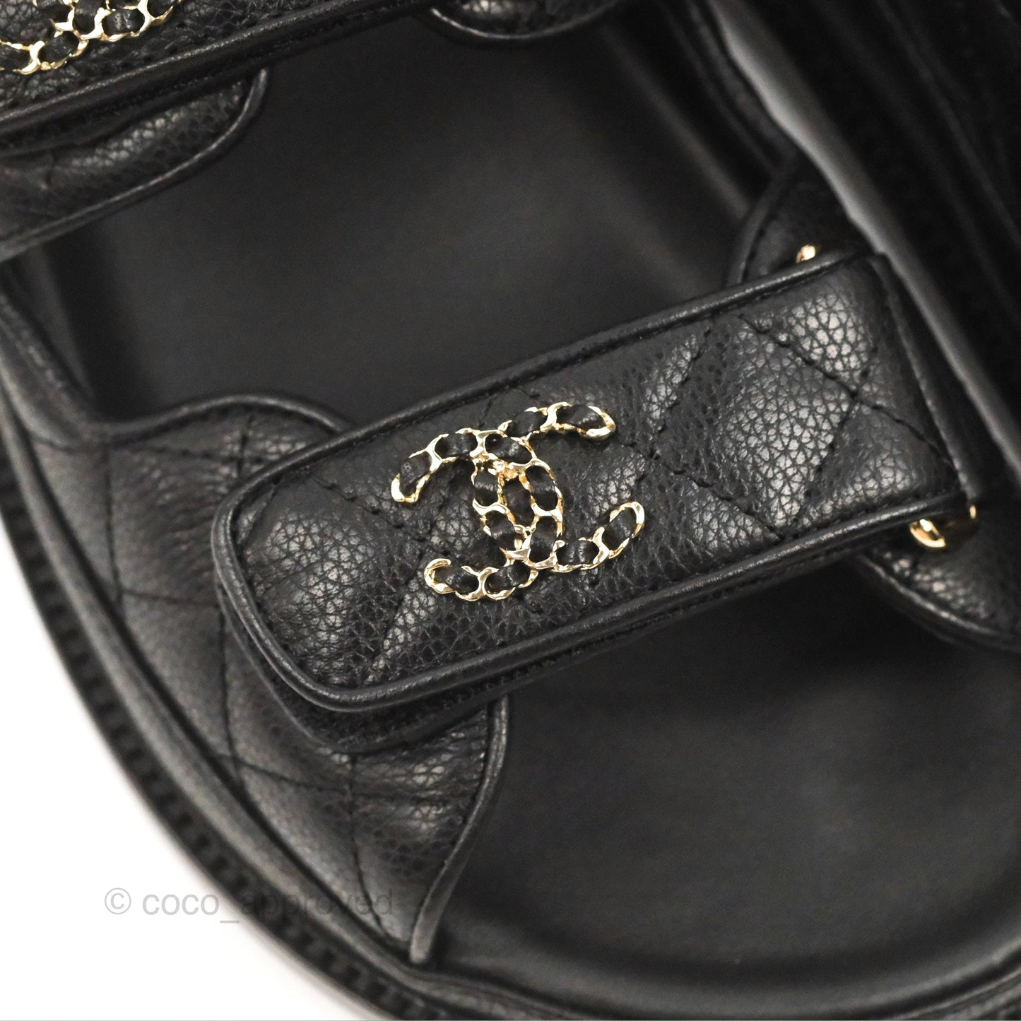 Chanel CC Slide Strap Flat Dad Sandals Black Size 37