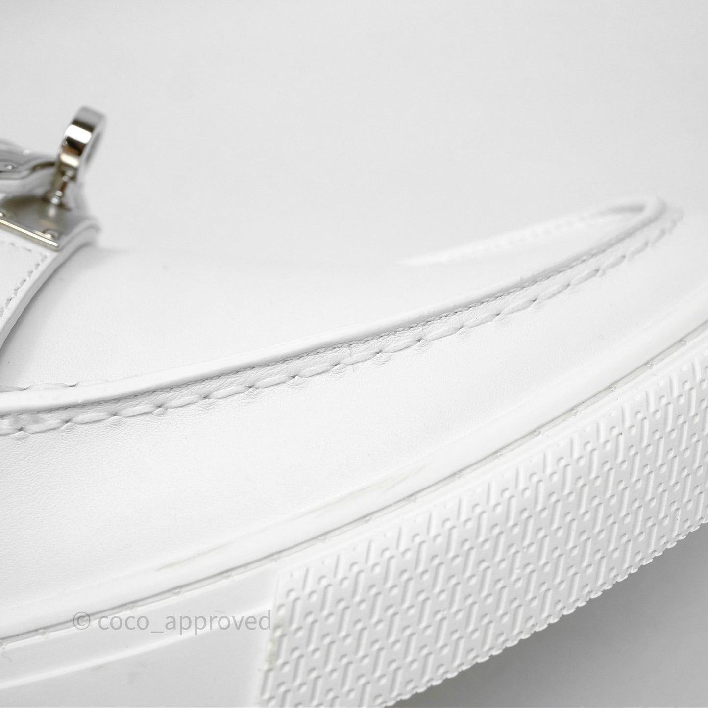 Hermes Game Slip-on Sneaker White Palladium Hardware Size 39