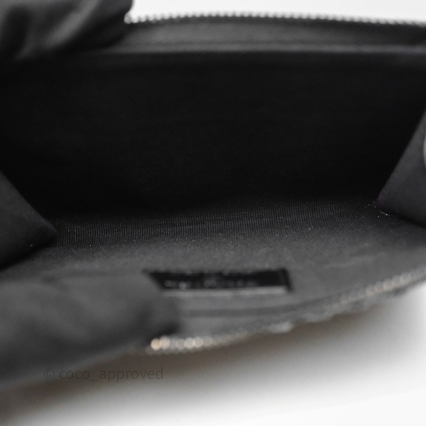 Chanel Quilted Zip Card Holder So Black Lambskin