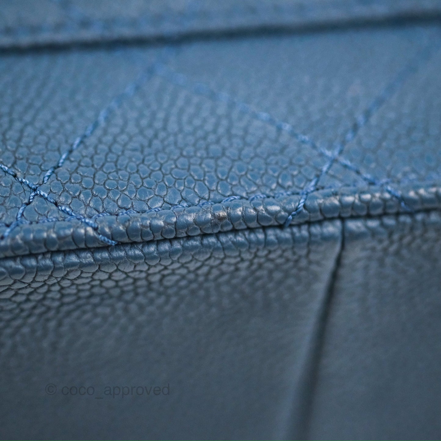 Chanel Medium CC Cuba Flap Bag Blue Caviar Silver Hardware