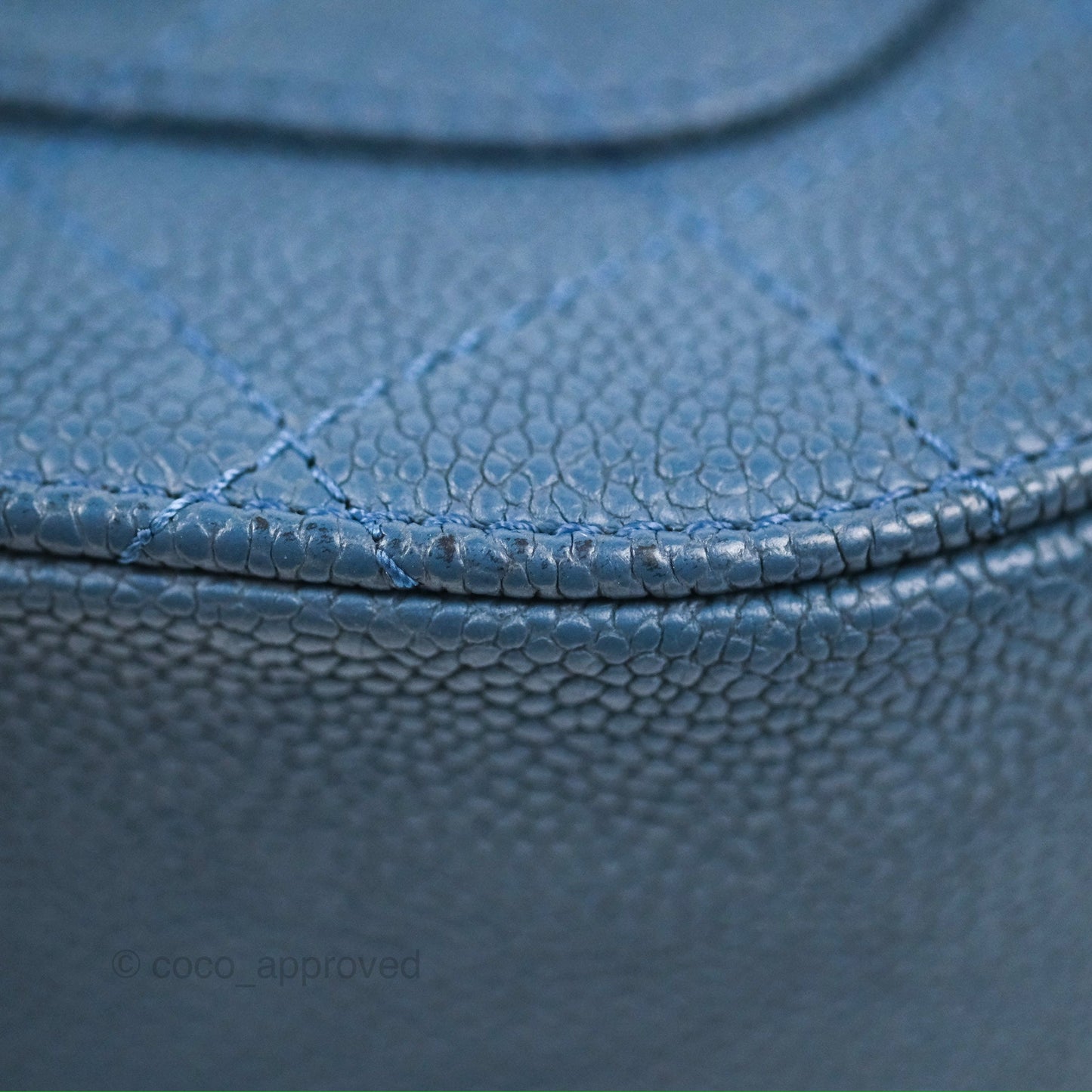 Chanel Medium CC Cuba Flap Bag Blue Caviar Silver Hardware