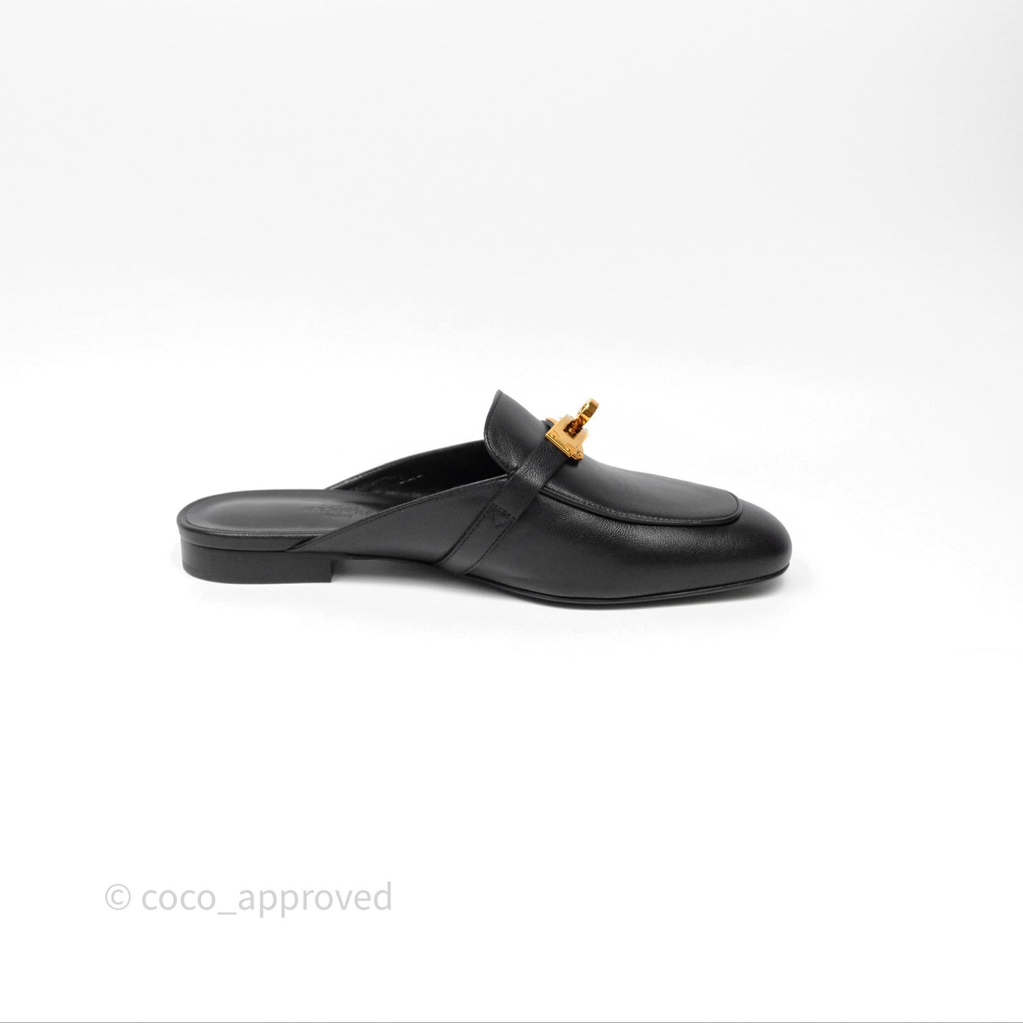 Hermès Oz Mules Black Calfskin Rose Gold Hardware Size 36.5