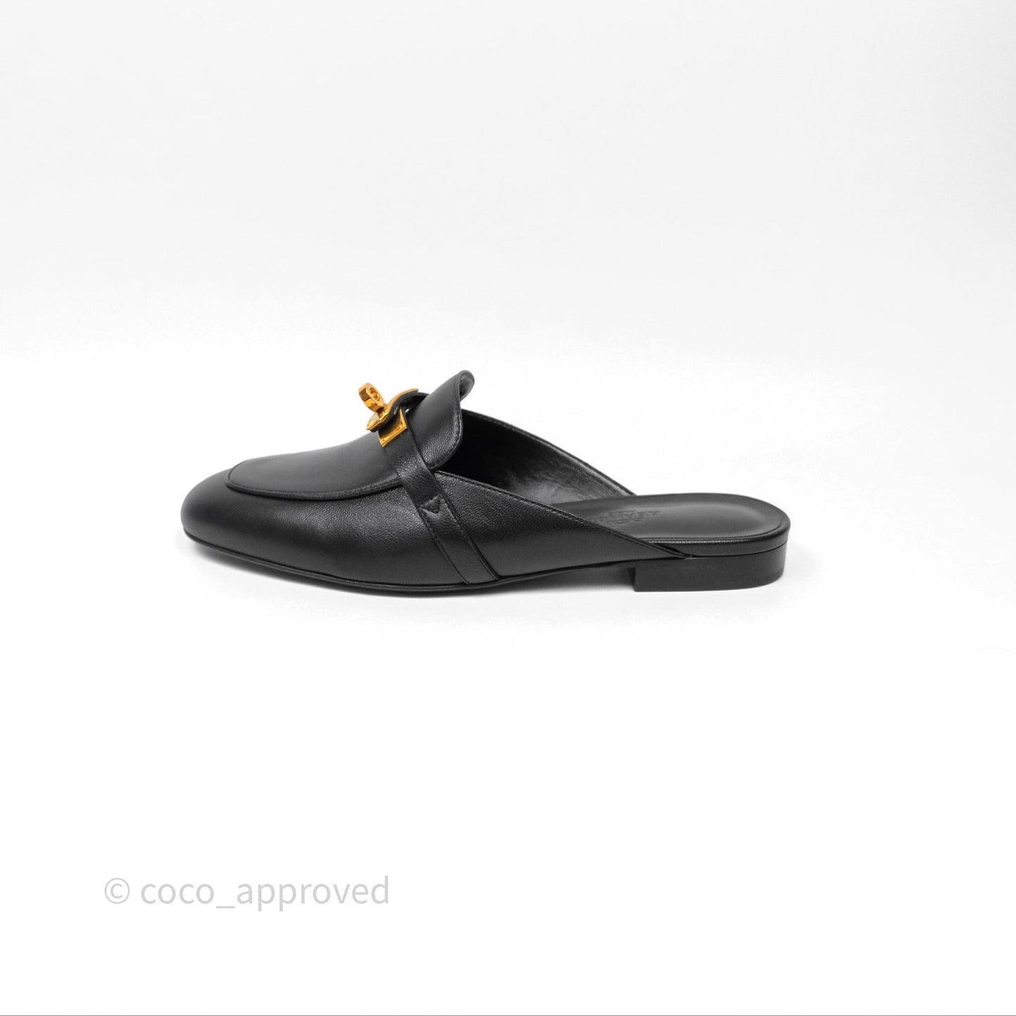 Hermès Oz Mules Black Calfskin Rose Gold Hardware Size 36.5