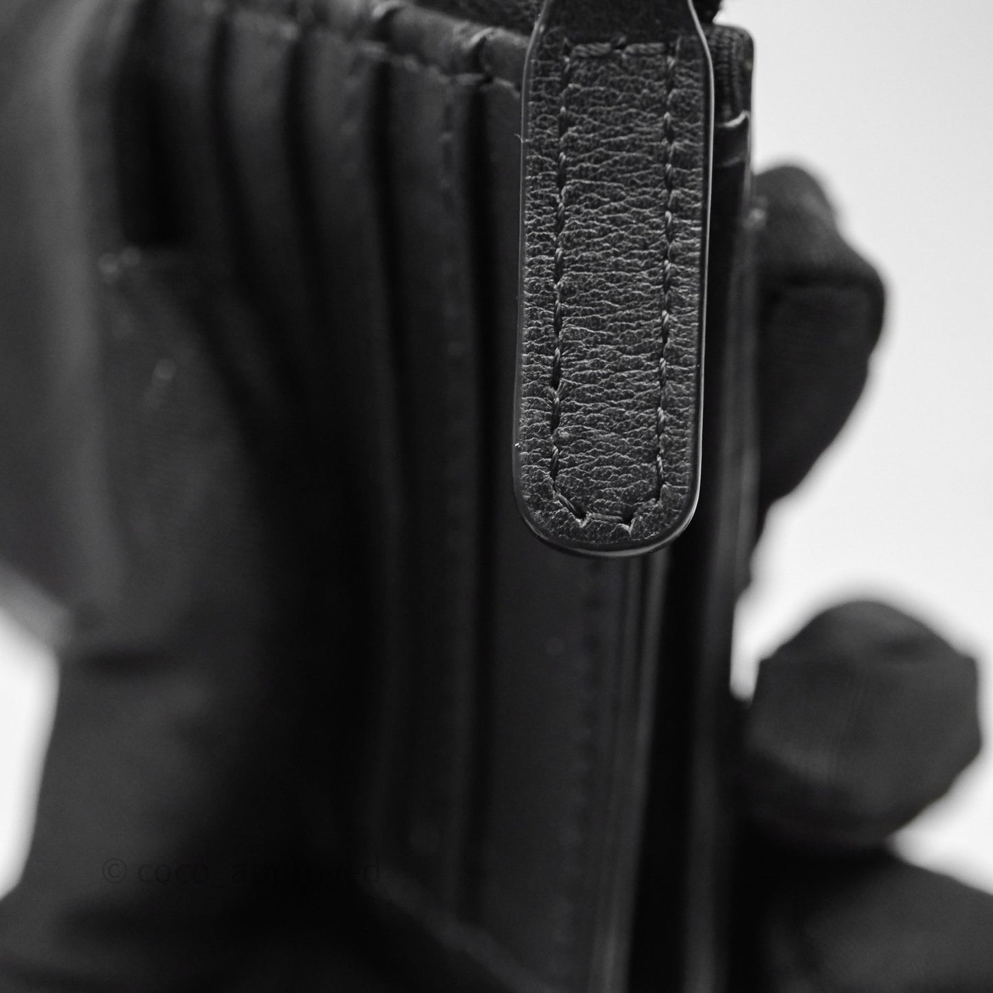 Chanel Quilted Zip Card Holder So Black Lambskin