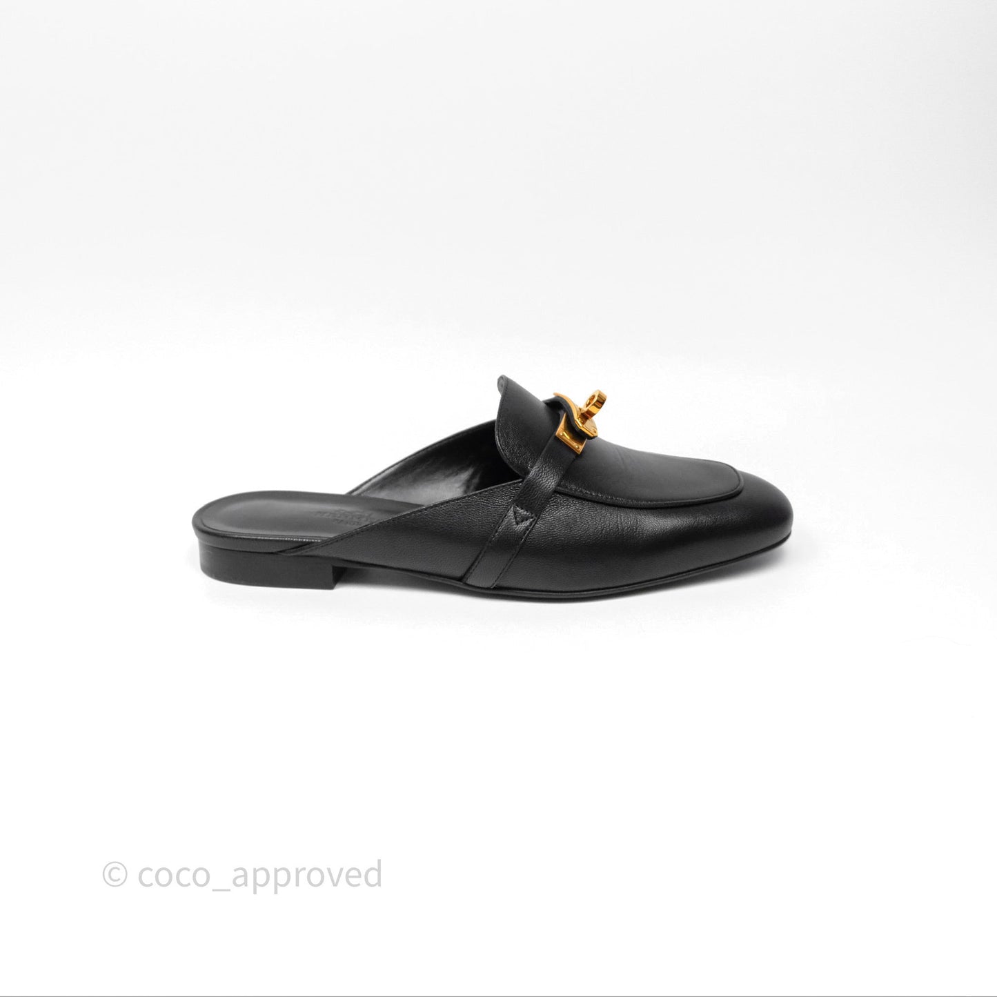 Hermès Oz Mules Black Calfskin Rose Gold Hardware Size 36.5