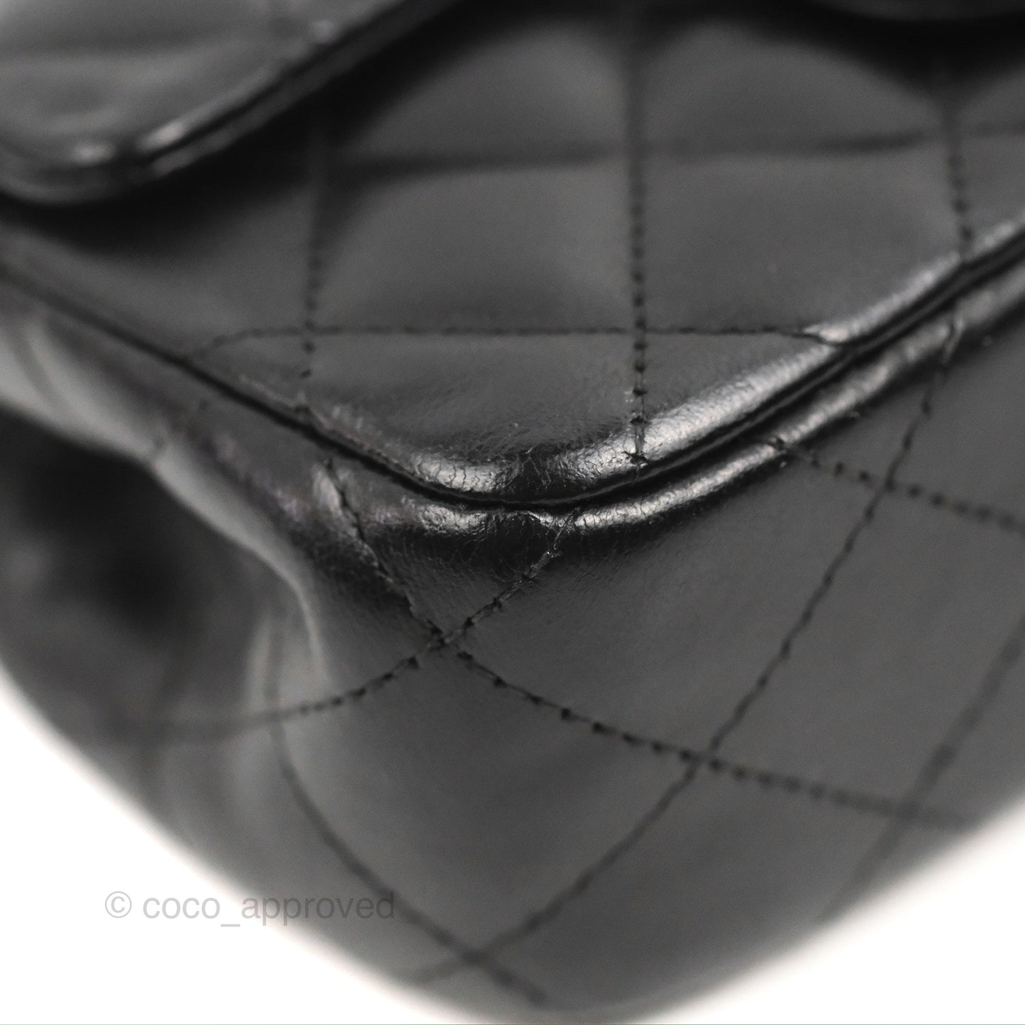 Chanel Quilted Extra Mini Rectangular Flap Black Calfskin Silver Hardware