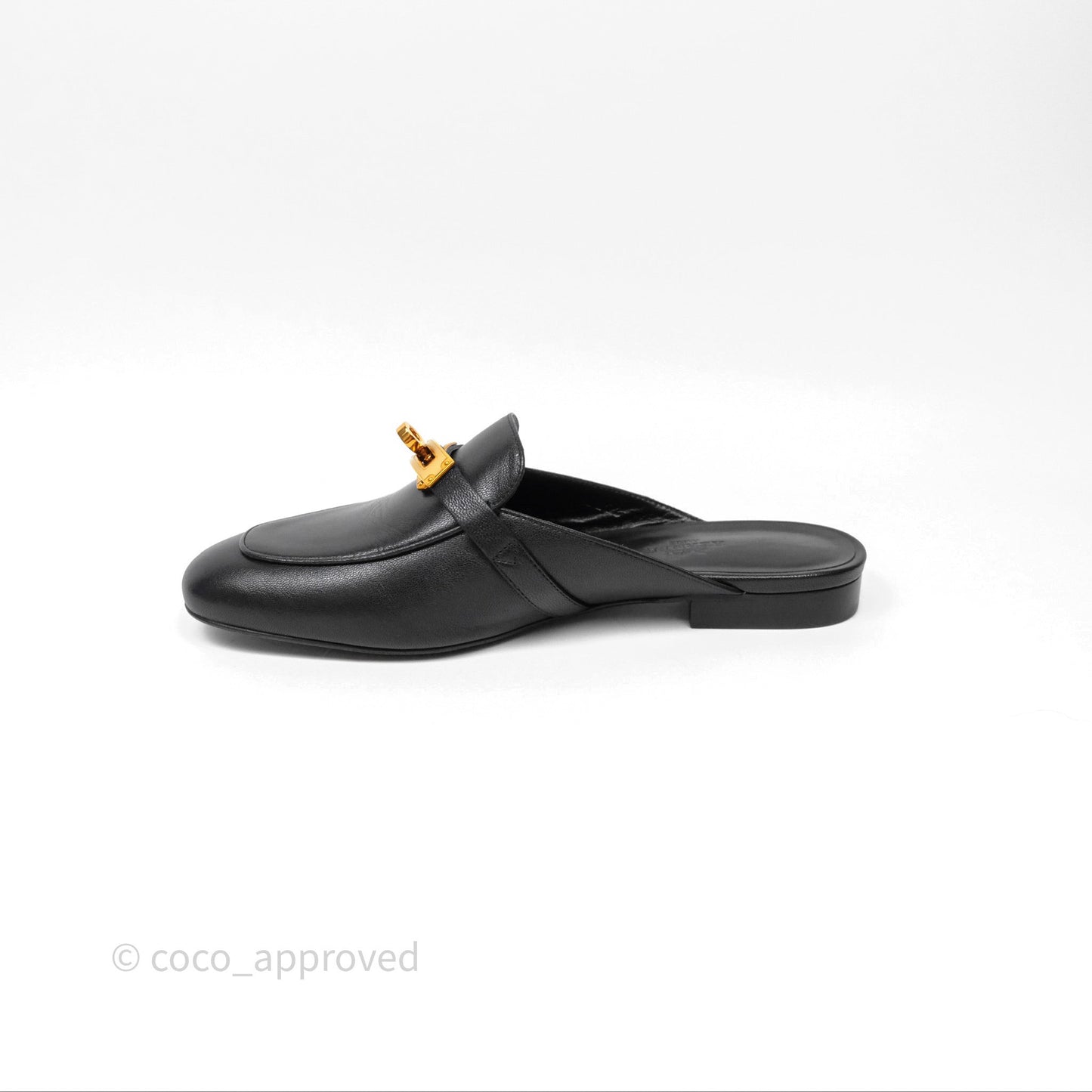 Hermès Oz Mules Black Calfskin Rose Gold Hardware Size 36.5