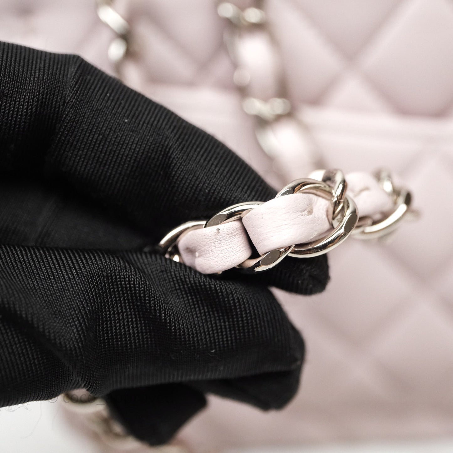 Chanel Small Classic Quilted Flap Lilac Lambskin Silver Hardware