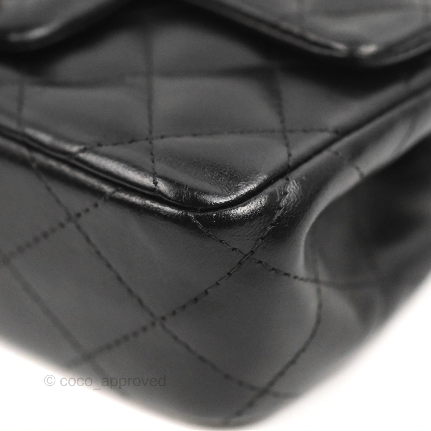 Chanel Quilted Extra Mini Rectangular Flap Black Calfskin Silver Hardware