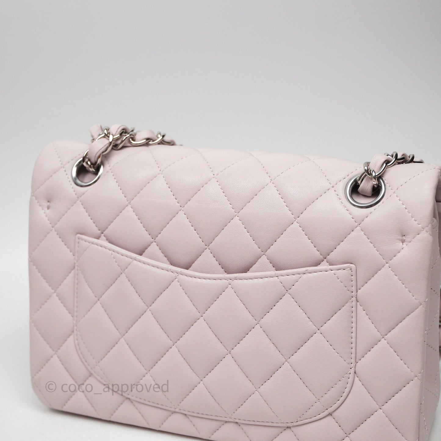 Chanel Small Classic Quilted Flap Lilac Lambskin Silver Hardware