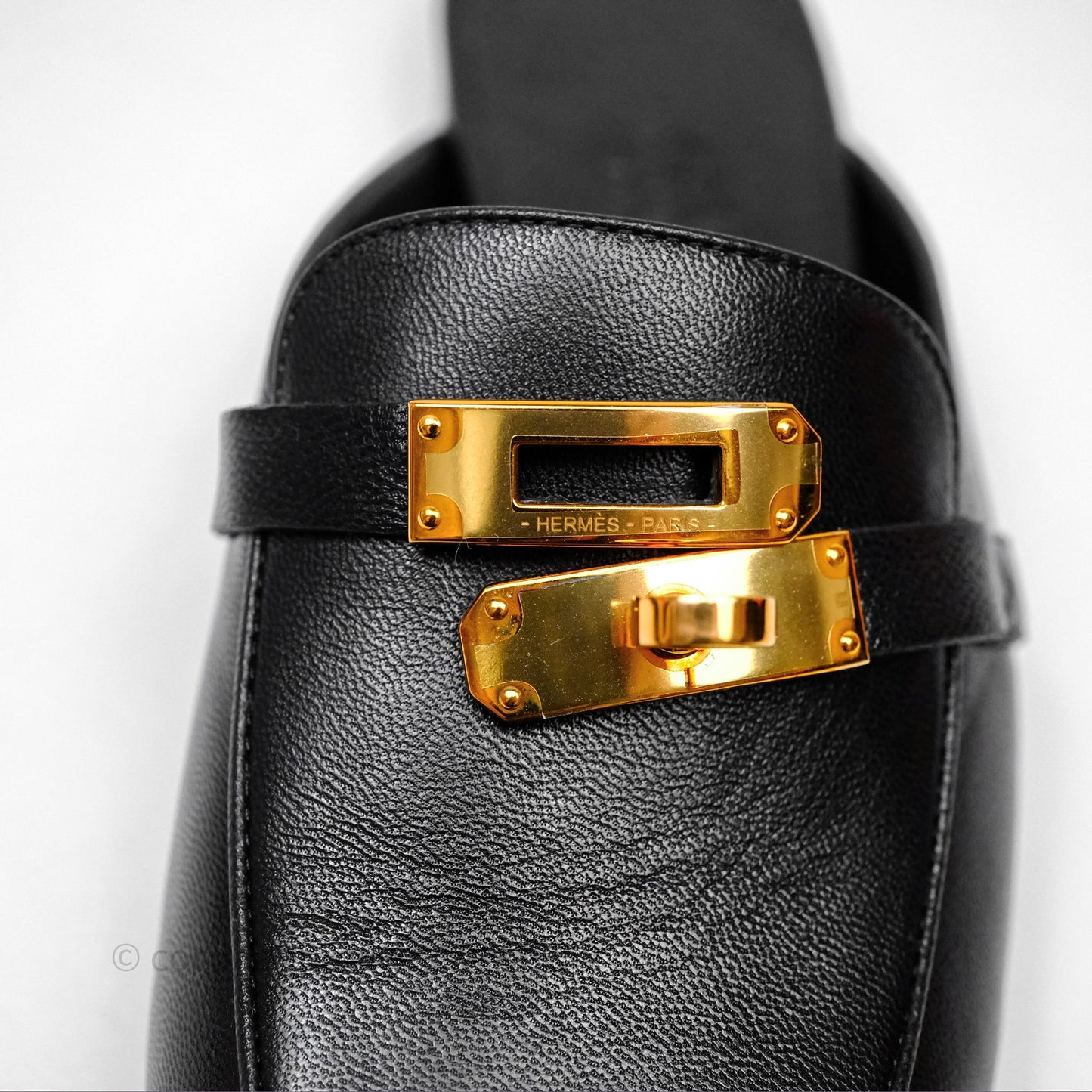 Hermès Oz Mules Black Calfskin Rose Gold Hardware Size 36.5