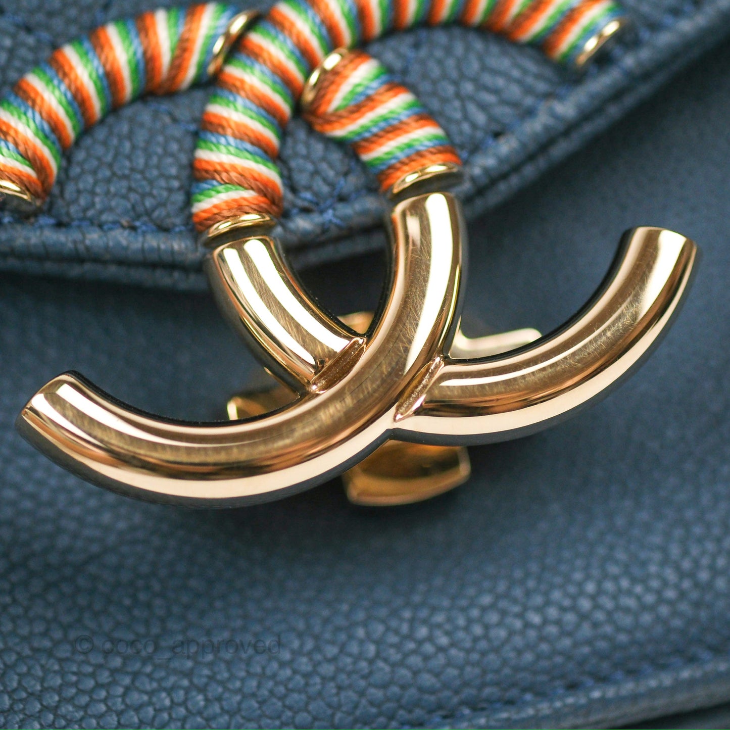 Chanel Medium CC Cuba Flap Bag Blue Caviar Silver Hardware