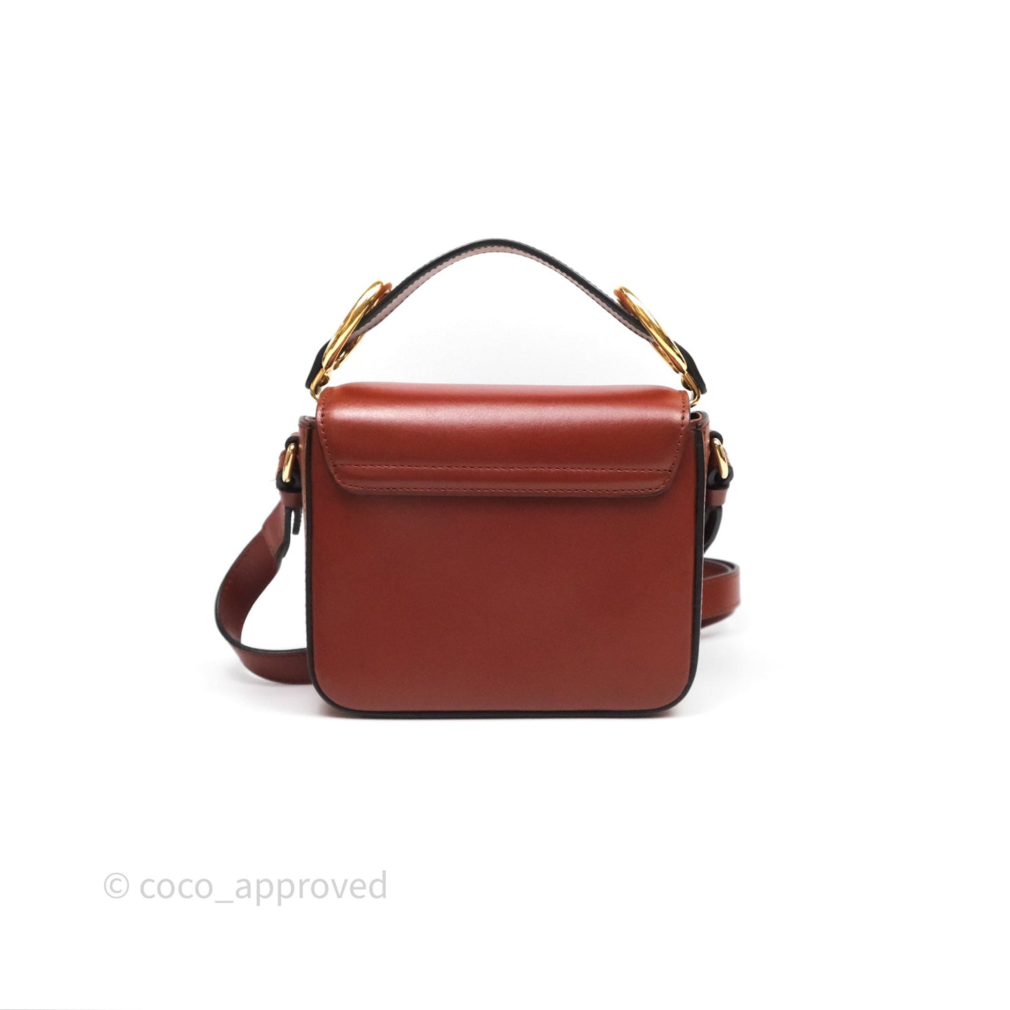 Chloé Mini C Bag Sepia Brown Shiny/Suede Calfskin