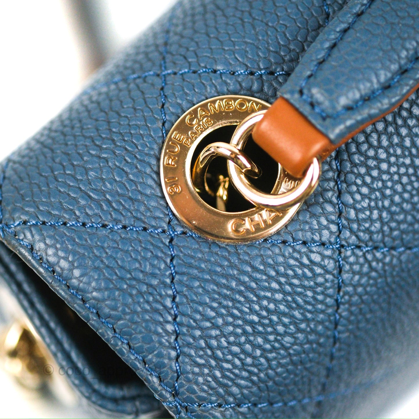 Chanel Medium CC Cuba Flap Bag Blue Caviar Silver Hardware