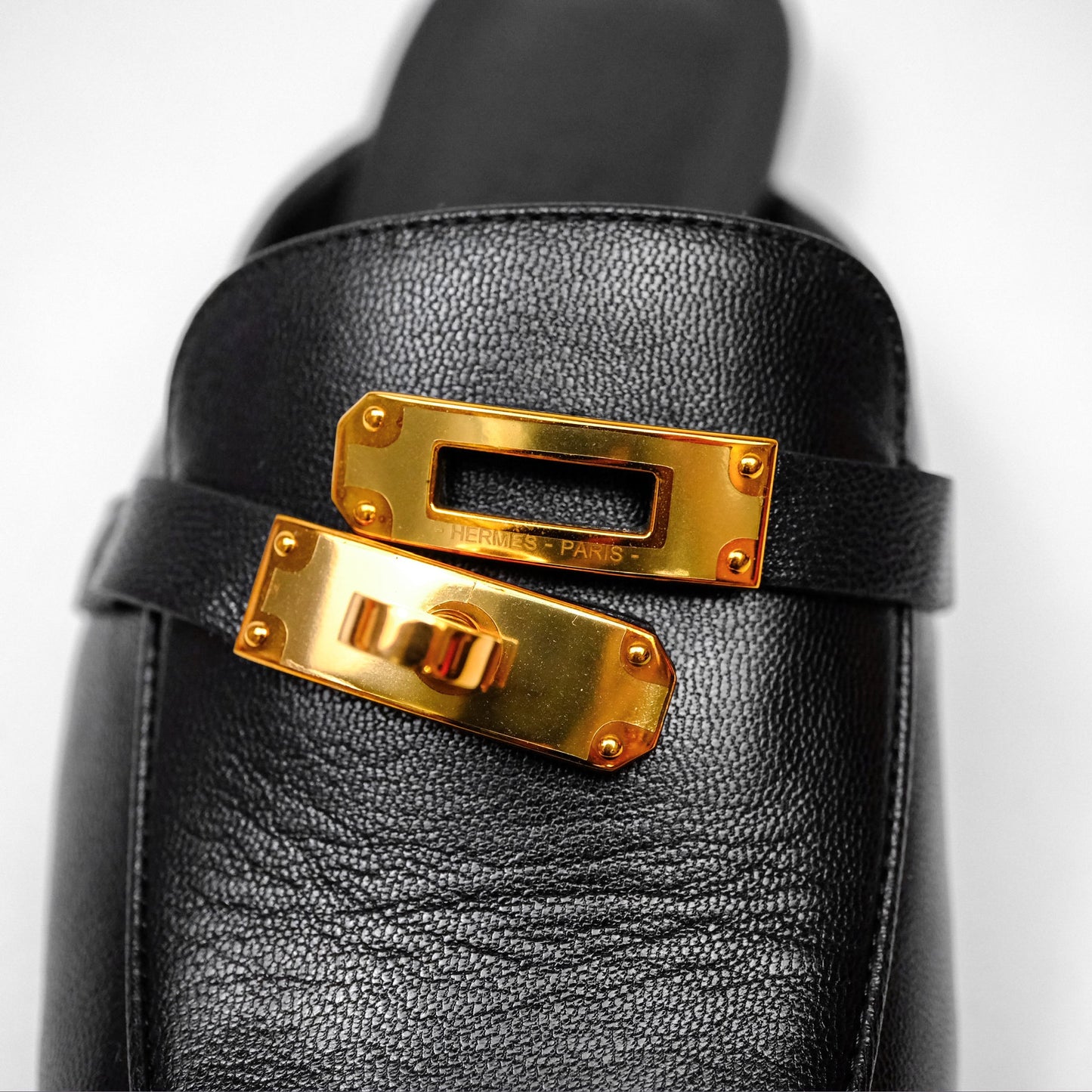 Hermès Oz Mules Black Calfskin Rose Gold Hardware Size 36.5