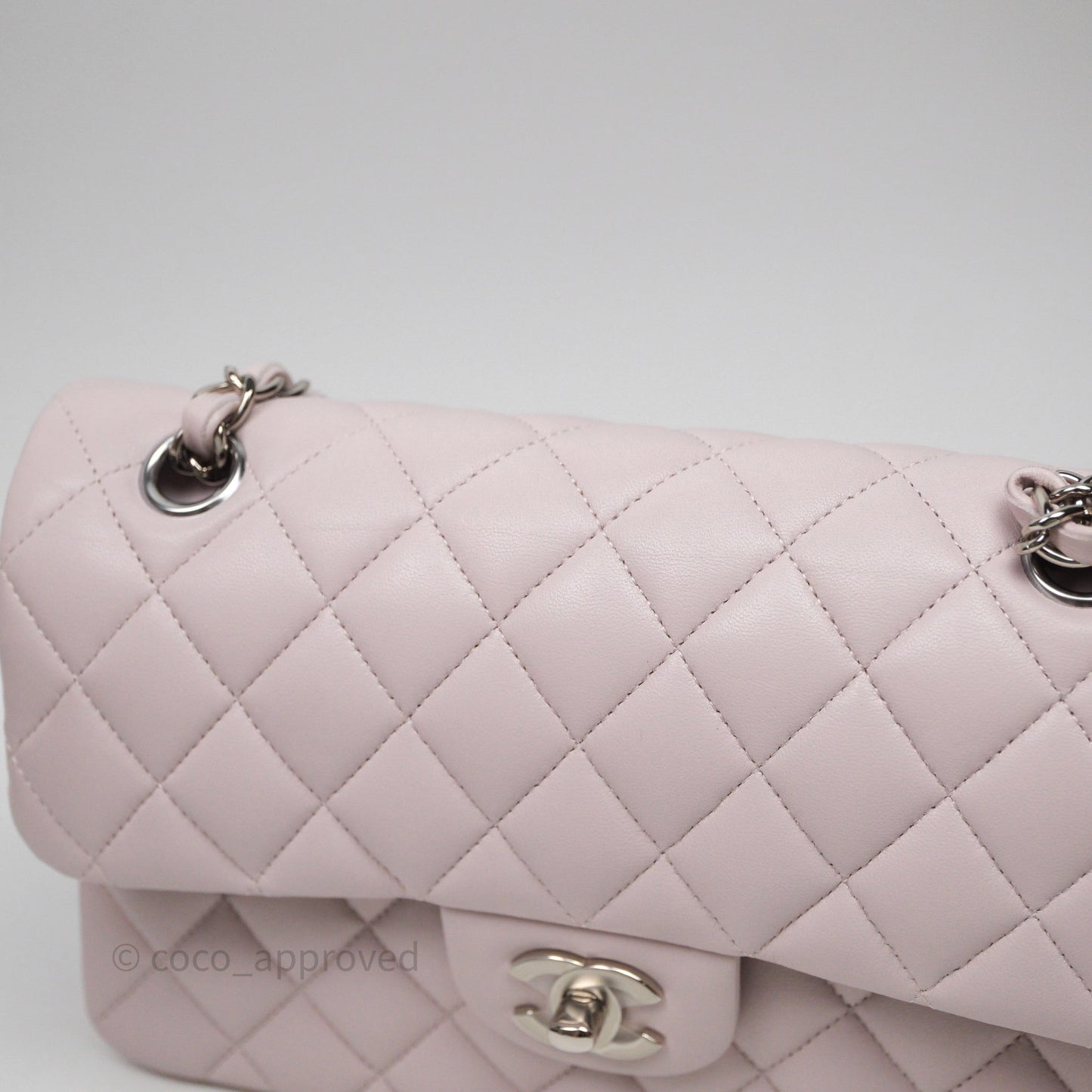 Chanel Small Classic Quilted Flap Lilac Lambskin Silver Hardware