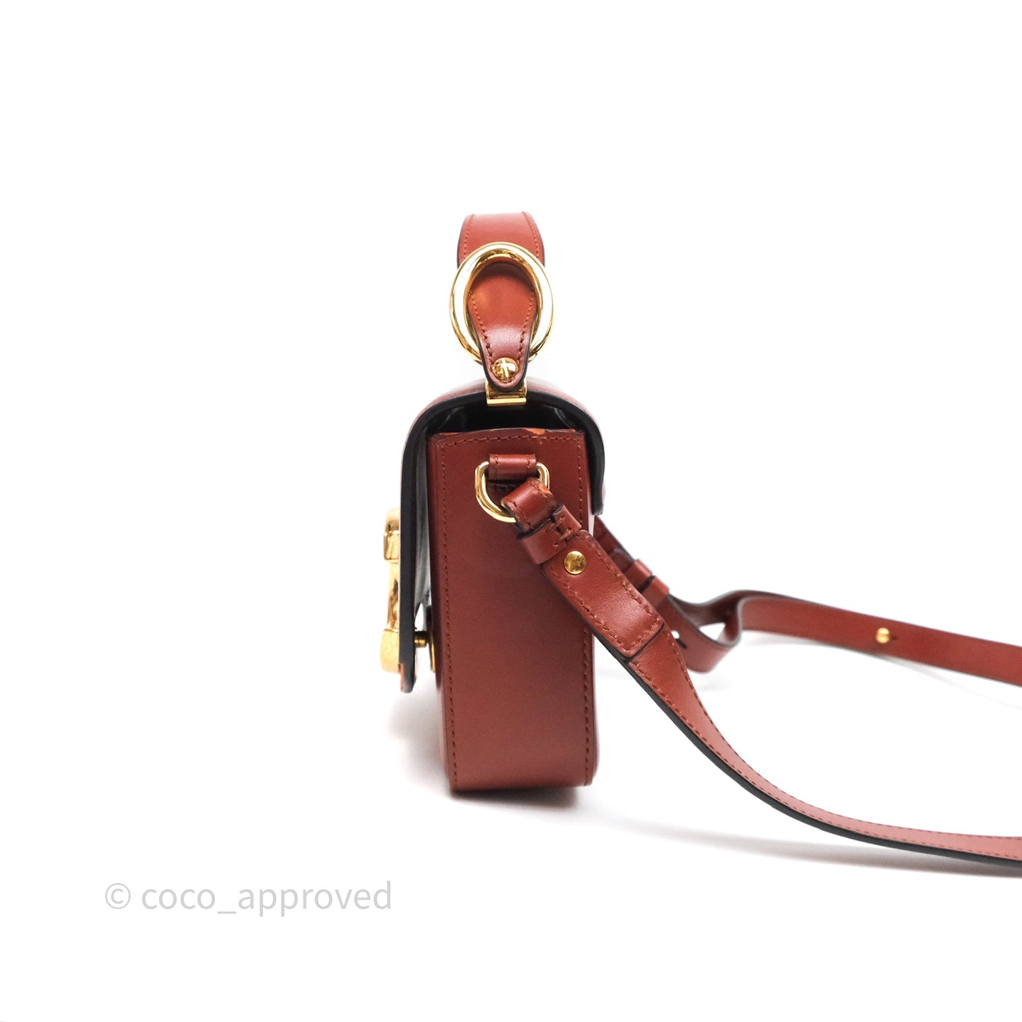 Chloé Mini C Bag Sepia Brown Shiny/Suede Calfskin