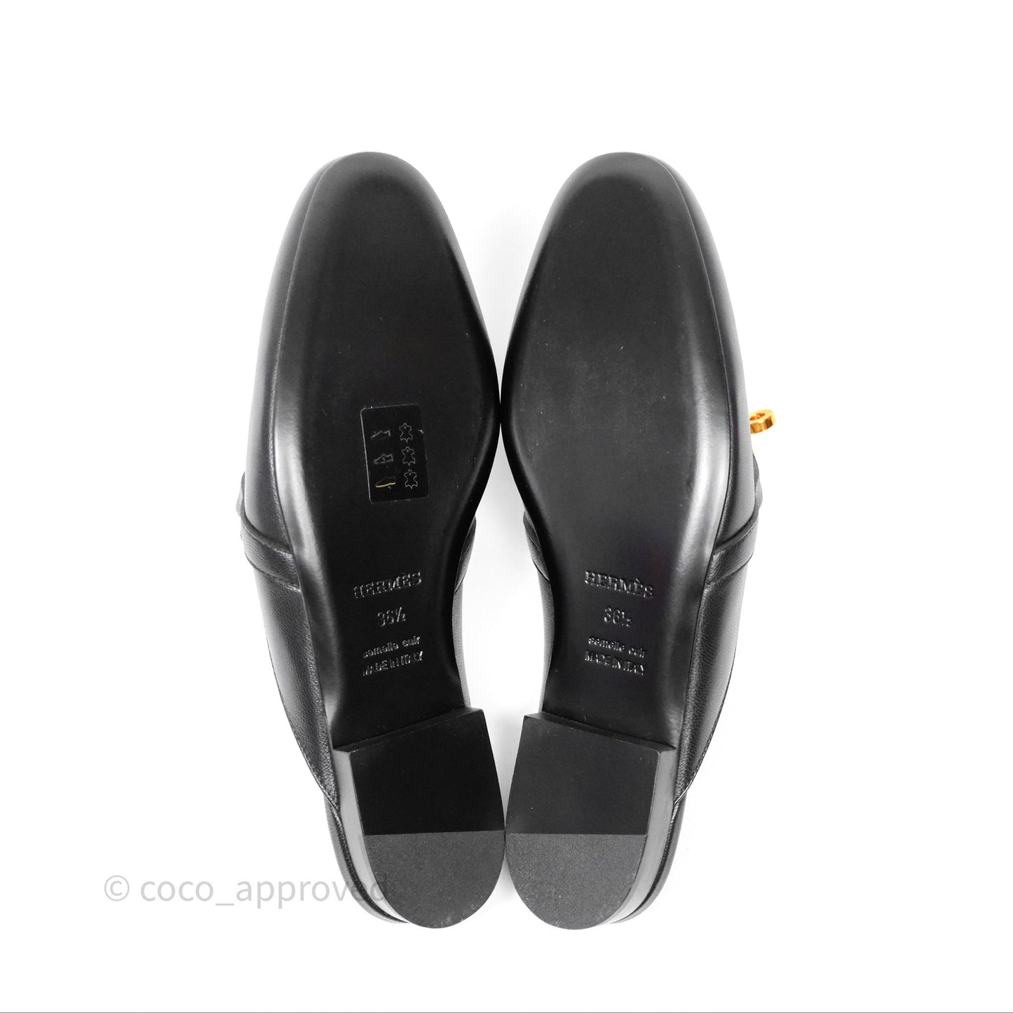 Hermès Oz Mules Black Calfskin Rose Gold Hardware Size 36.5