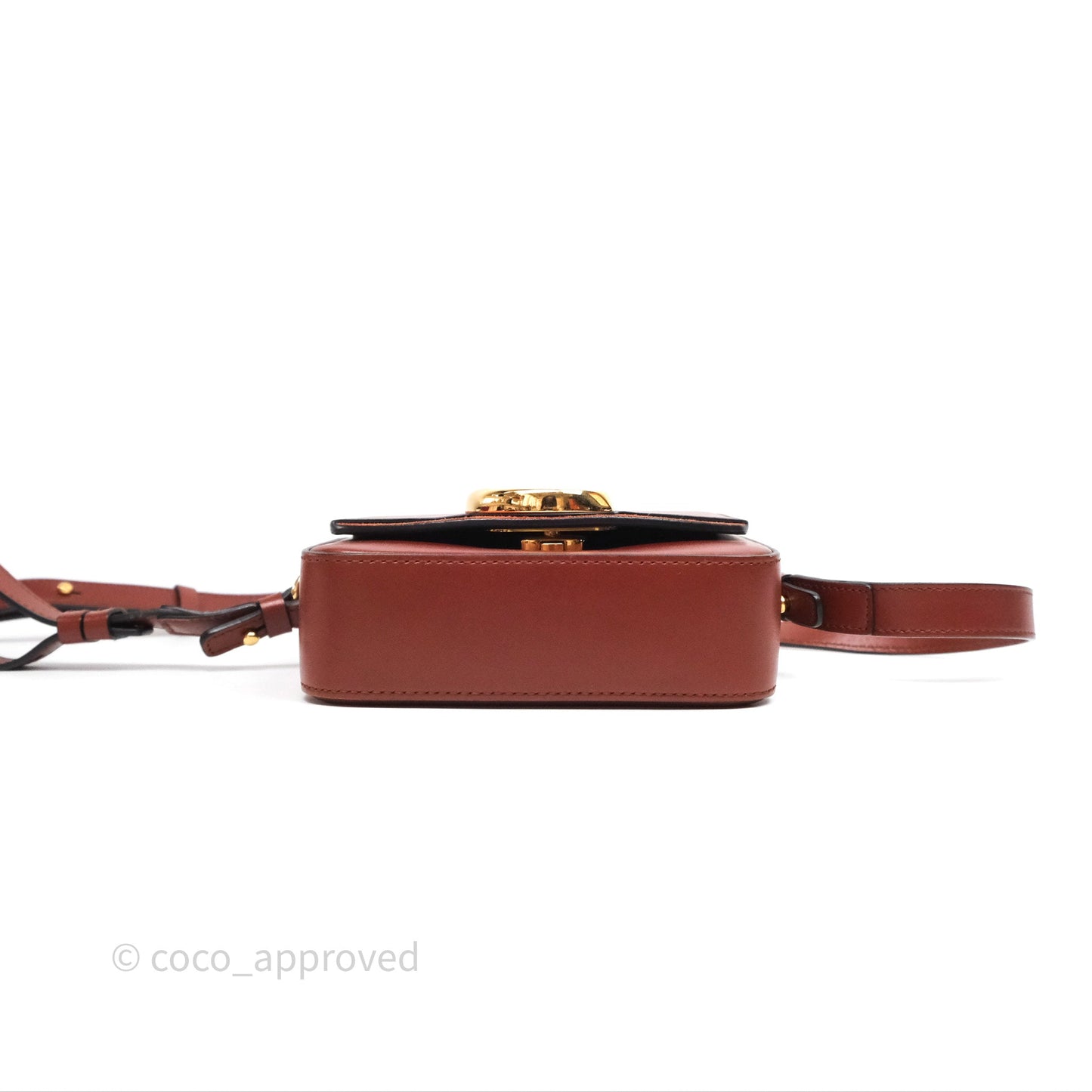 Chloé Mini C Bag Sepia Brown Shiny/Suede Calfskin