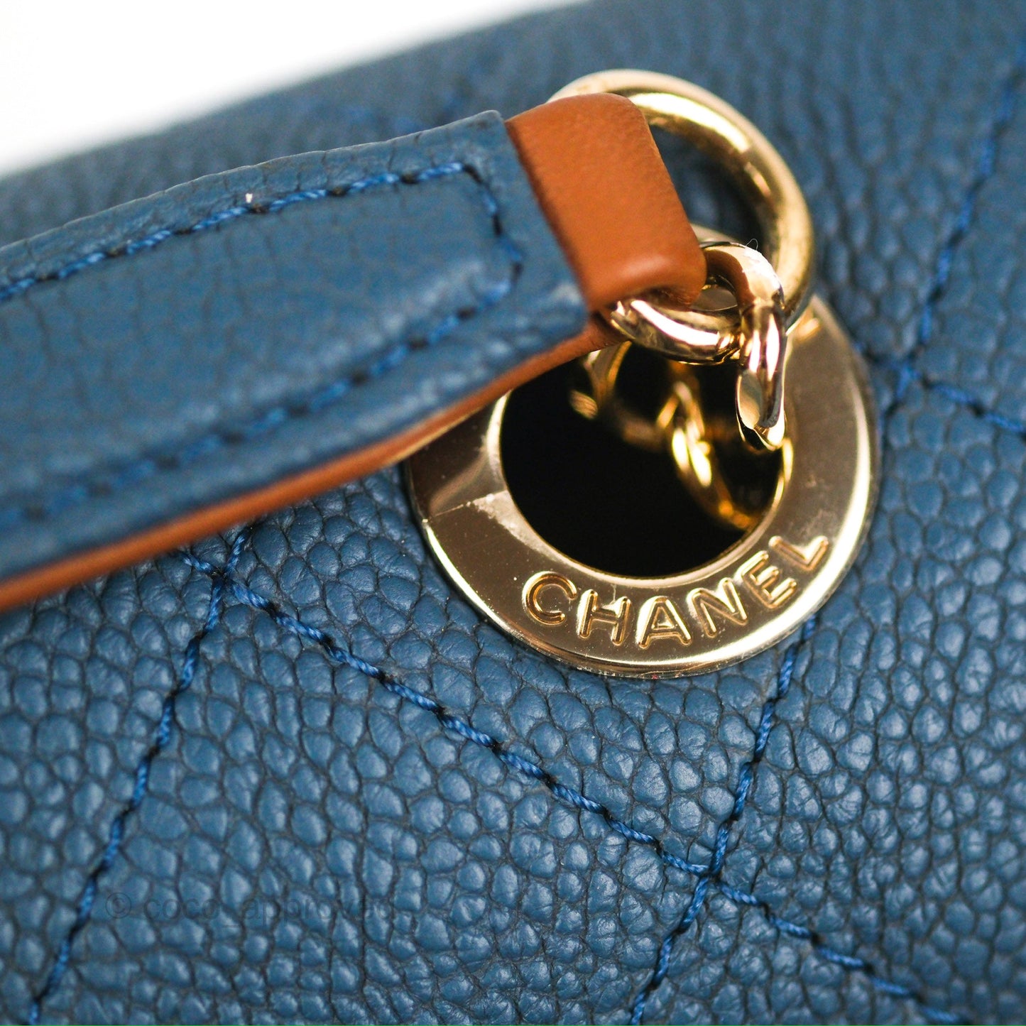 Chanel Medium CC Cuba Flap Bag Blue Caviar Silver Hardware