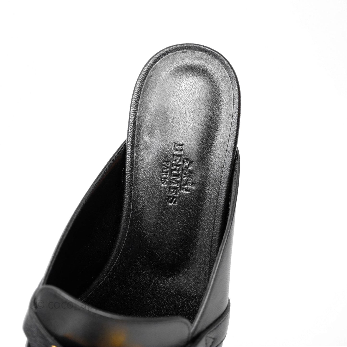 Hermès Oz Mules Black Calfskin Rose Gold Hardware Size 36.5