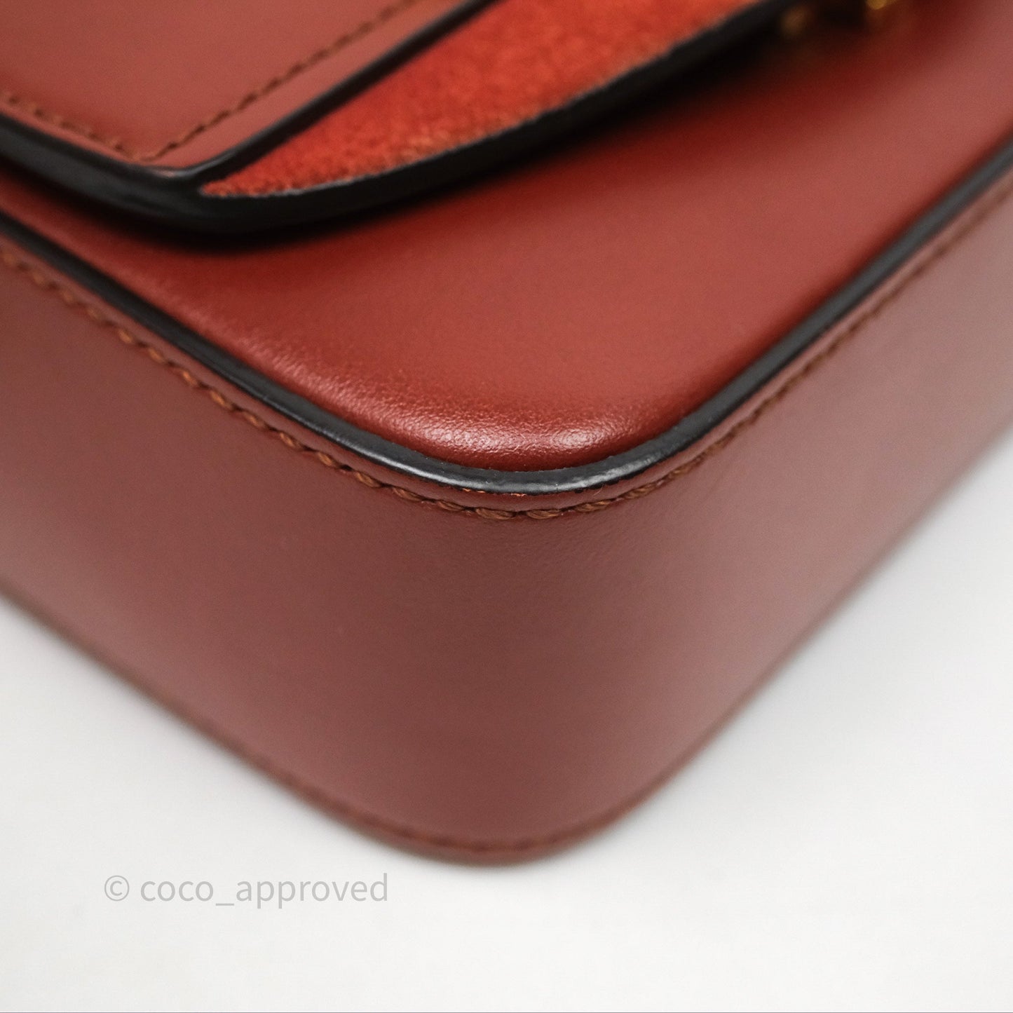 Chloé Mini C Bag Sepia Brown Shiny/Suede Calfskin