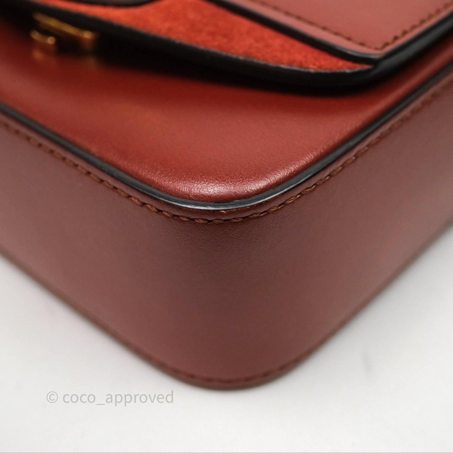 Chloé Mini C Bag Sepia Brown Shiny/Suede Calfskin