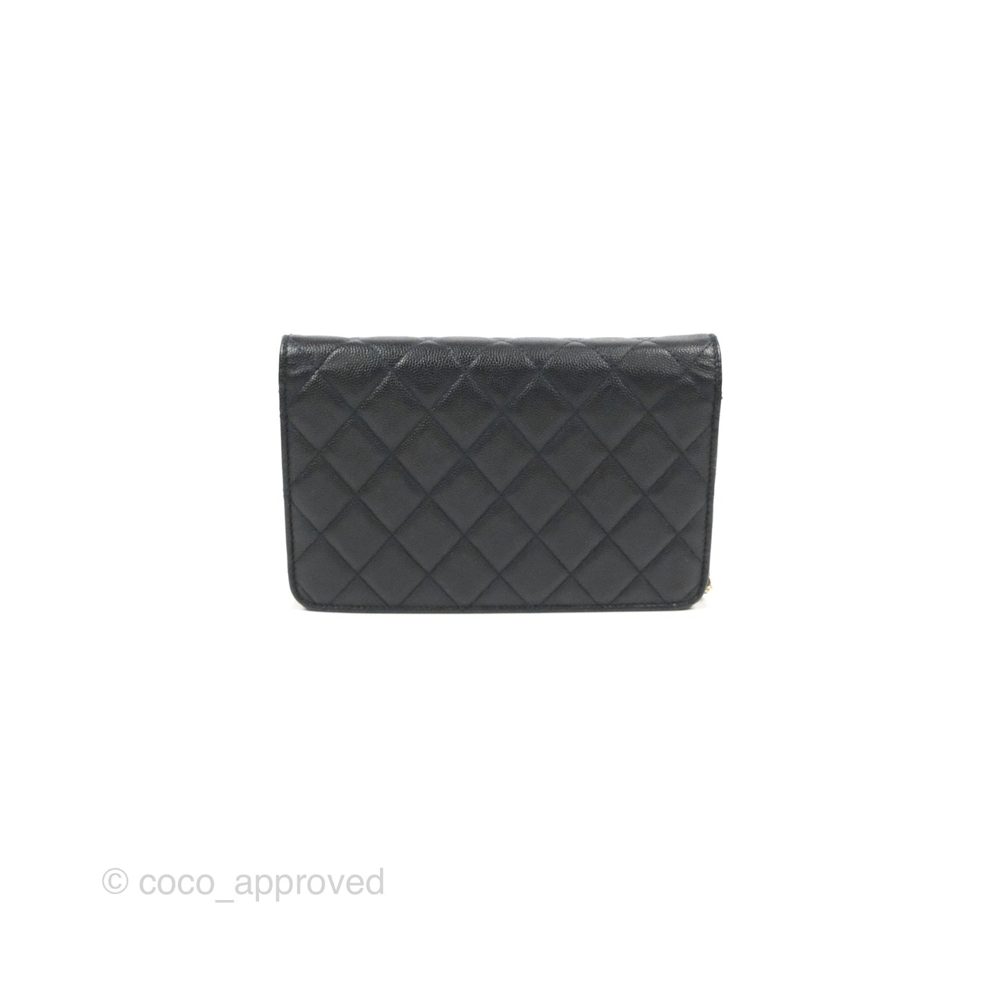 Chanel Golden Class Wallet on Chain WOC Black Caviar Gold Hardware