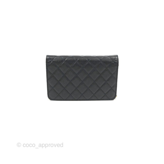 Chanel Golden Class Wallet on Chain WOC Black Caviar Gold Hardware