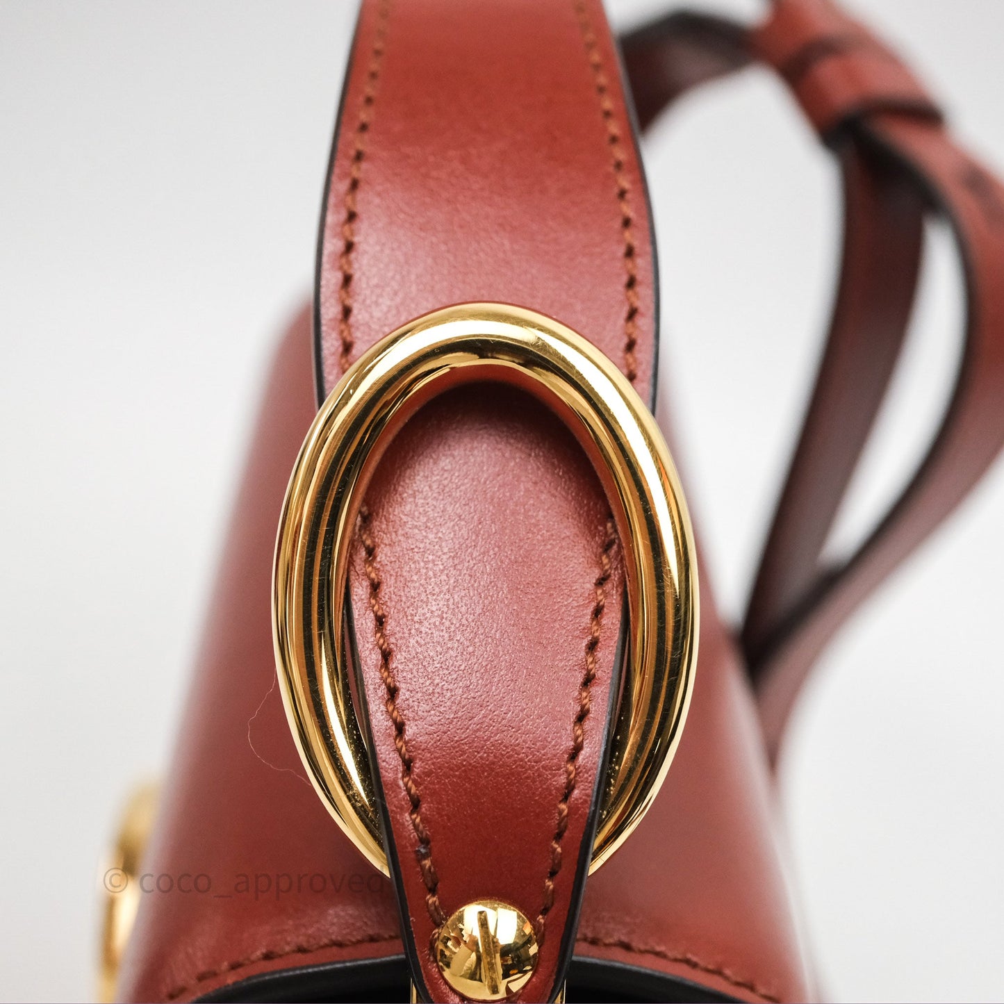 Chloé Mini C Bag Sepia Brown Shiny/Suede Calfskin