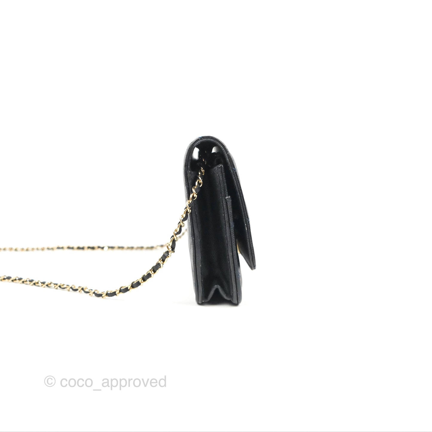 Chanel Golden Class Wallet on Chain WOC Black Caviar Gold Hardware