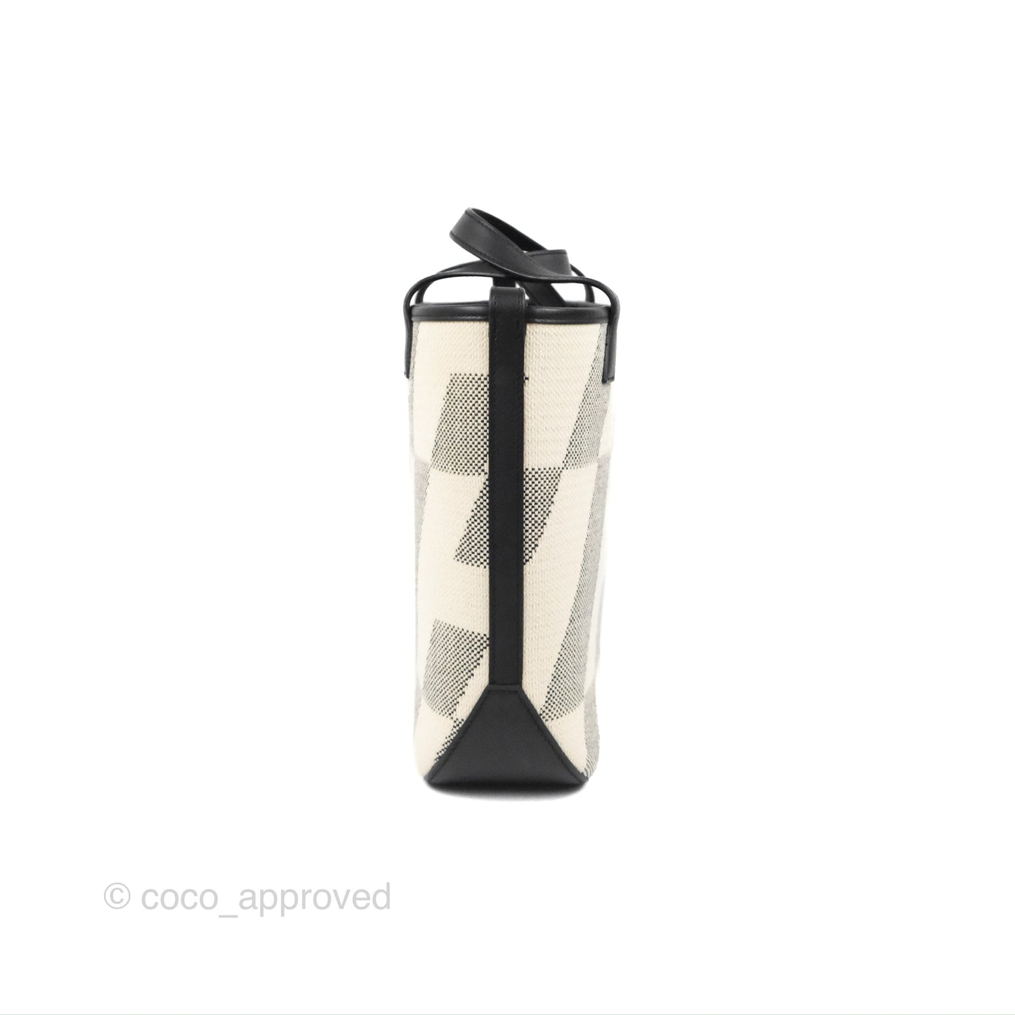 Hermes Cabas H En Biais 27 Black/Ecru Canvas
