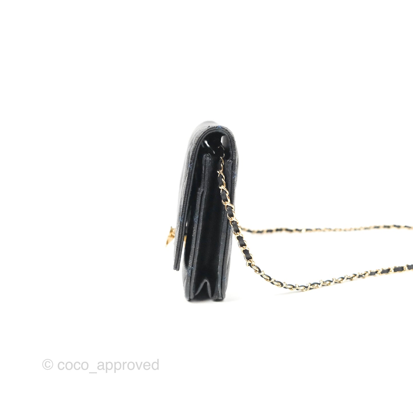 Chanel Golden Class Wallet on Chain WOC Black Caviar Gold Hardware