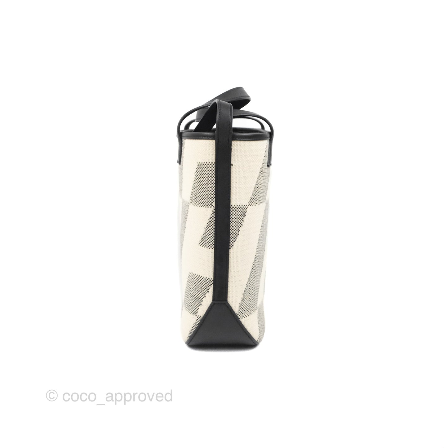 Hermes Cabas H En Biais 27 Black/Ecru Canvas