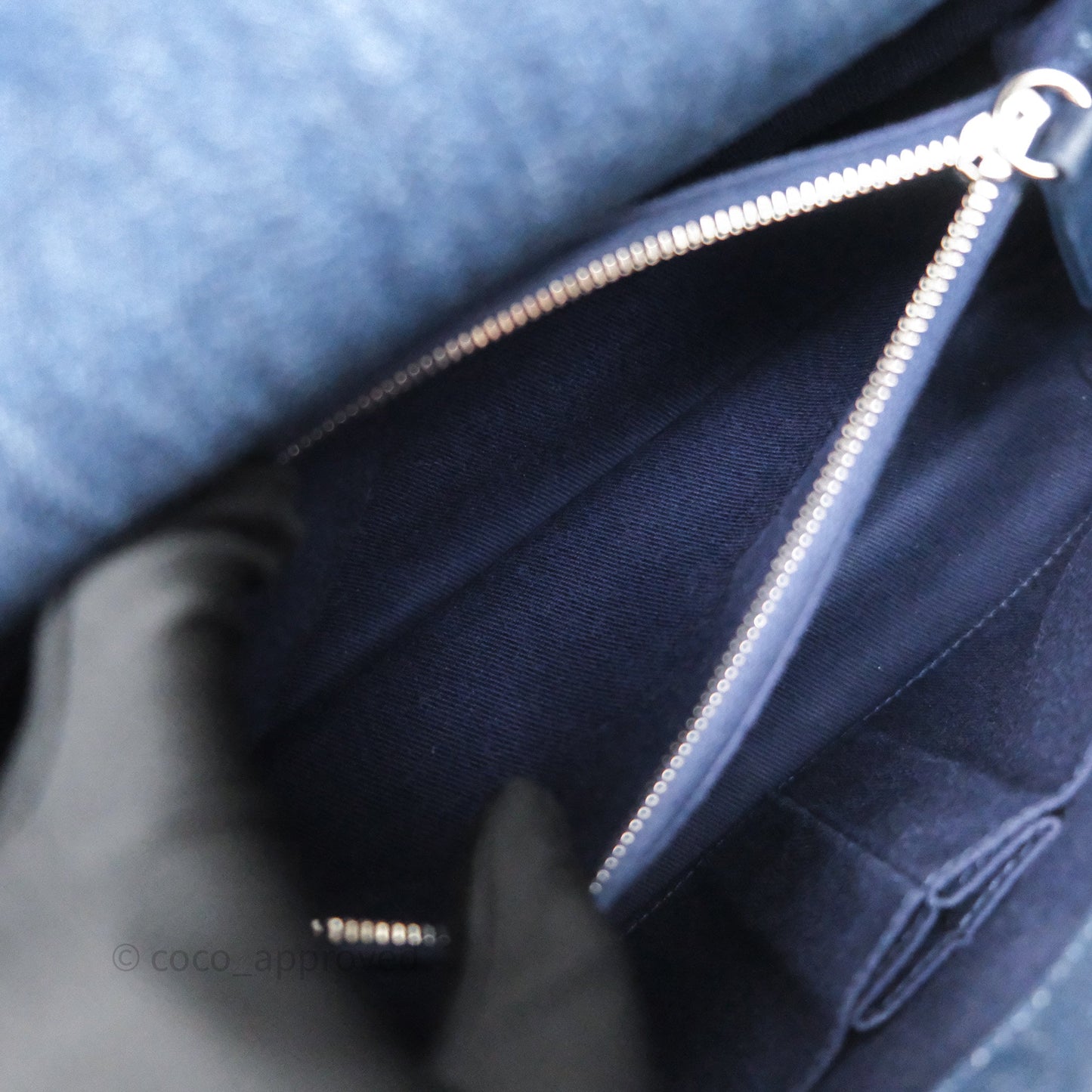 Chanel Medium Quilted Coco Handle Flap Denim Silver Hardware