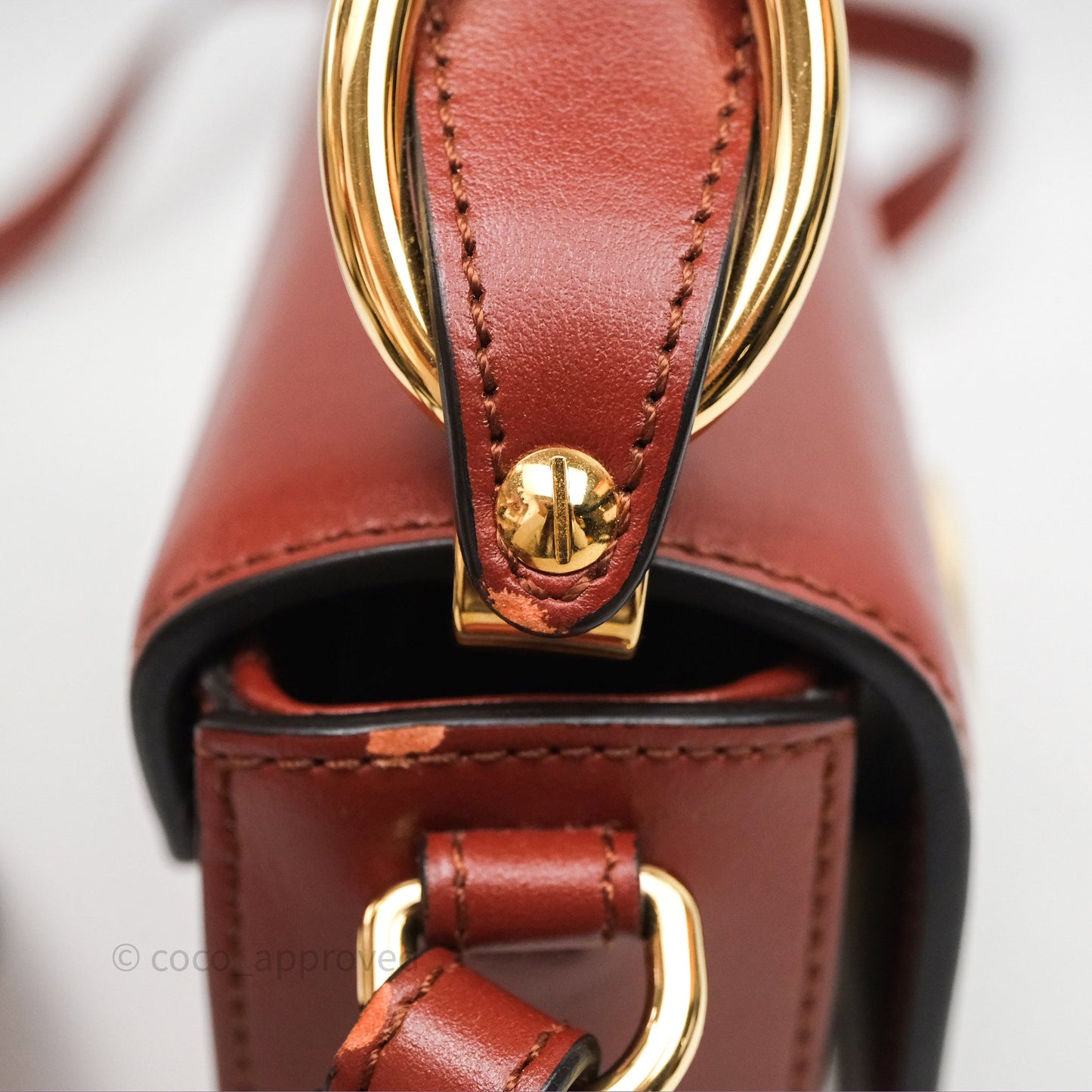 Chloé Mini C Bag Sepia Brown Shiny/Suede Calfskin