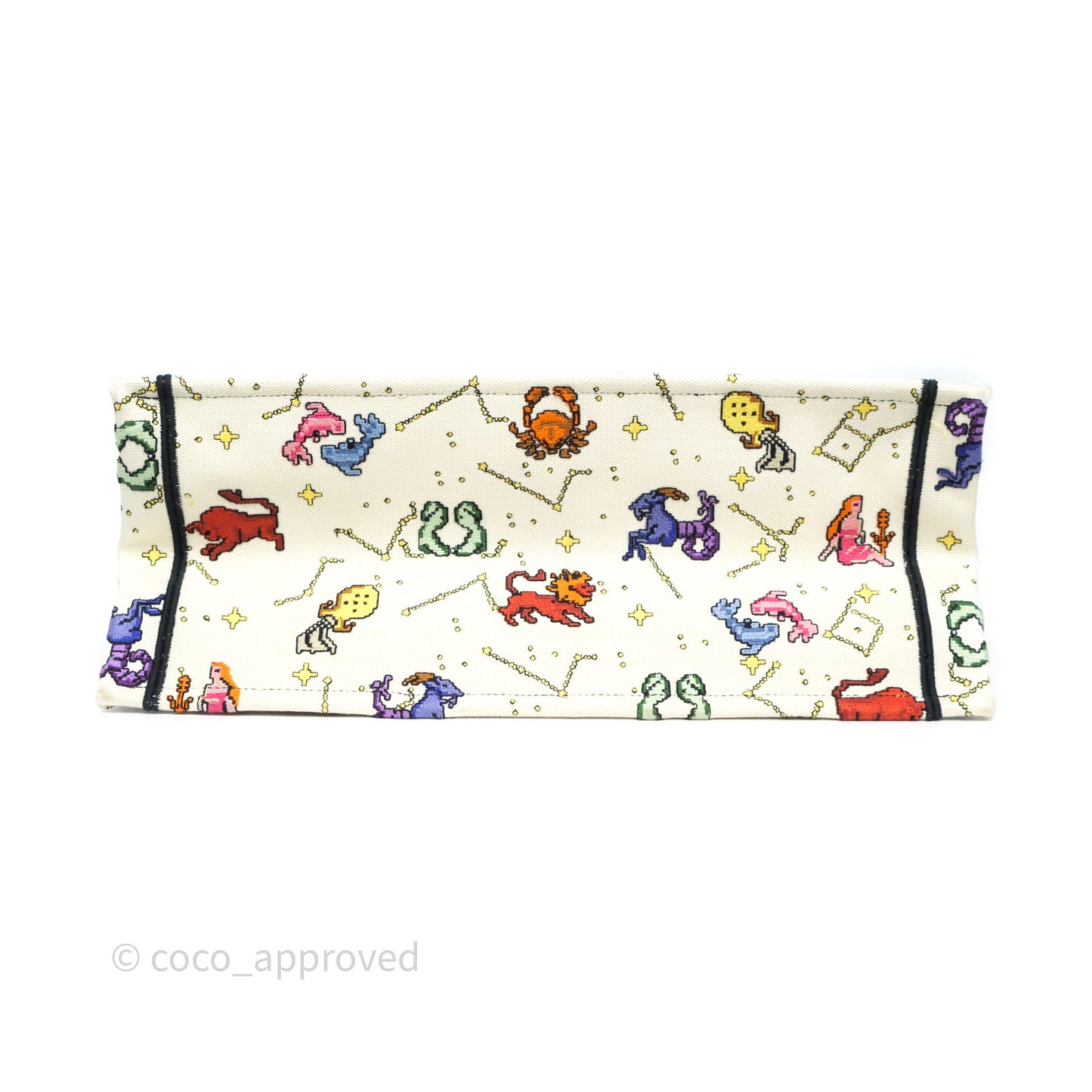 Christian Dior Large Pixel Zodiac Book Tote Bag White